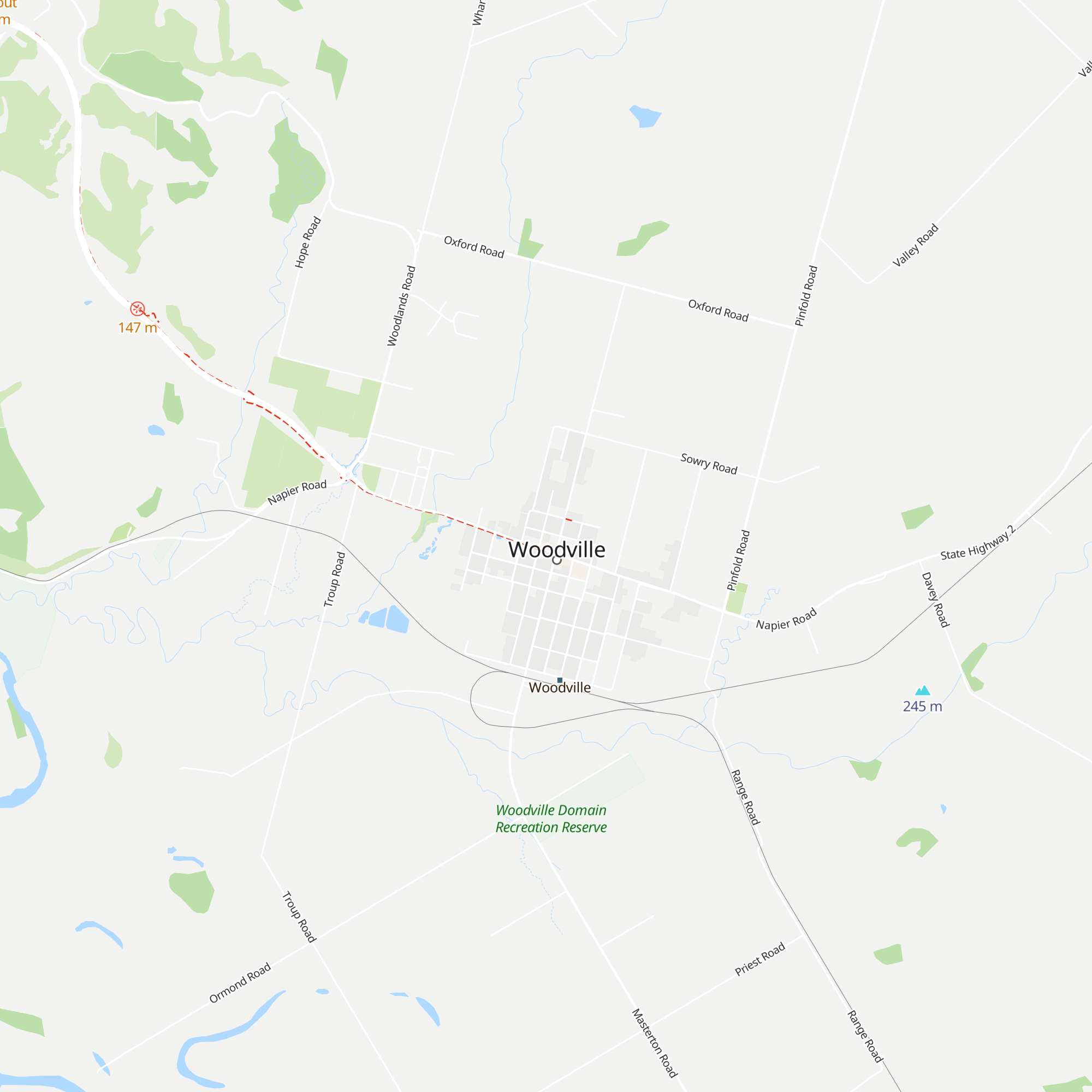 Woodville i-SITE map