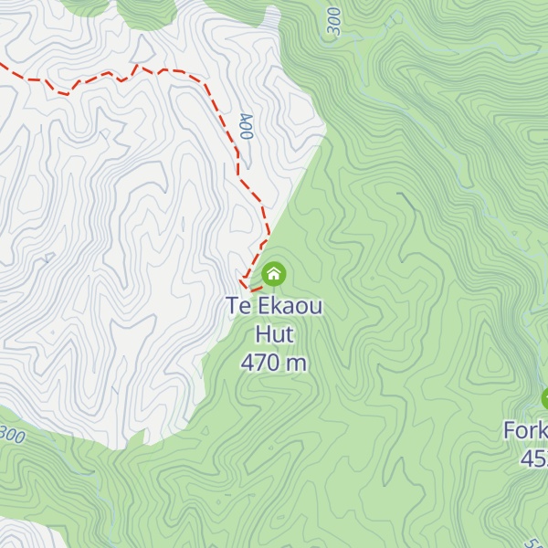 Map of Te Ekaou Hut