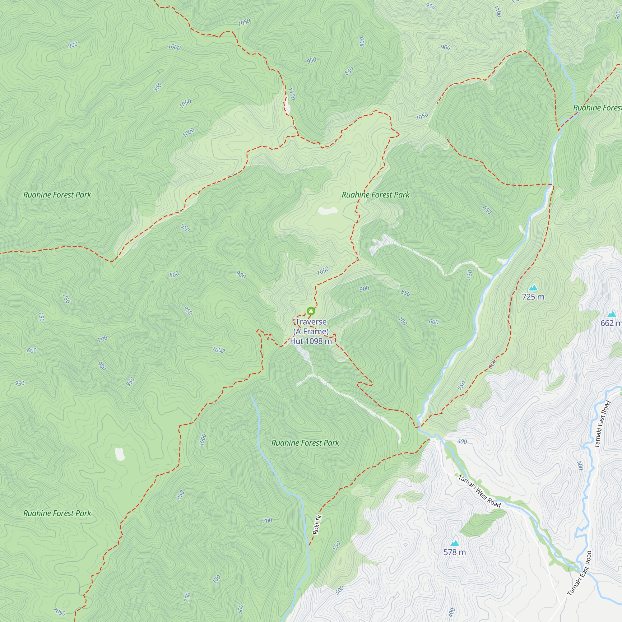 Traverse (A-Frame) Hut map