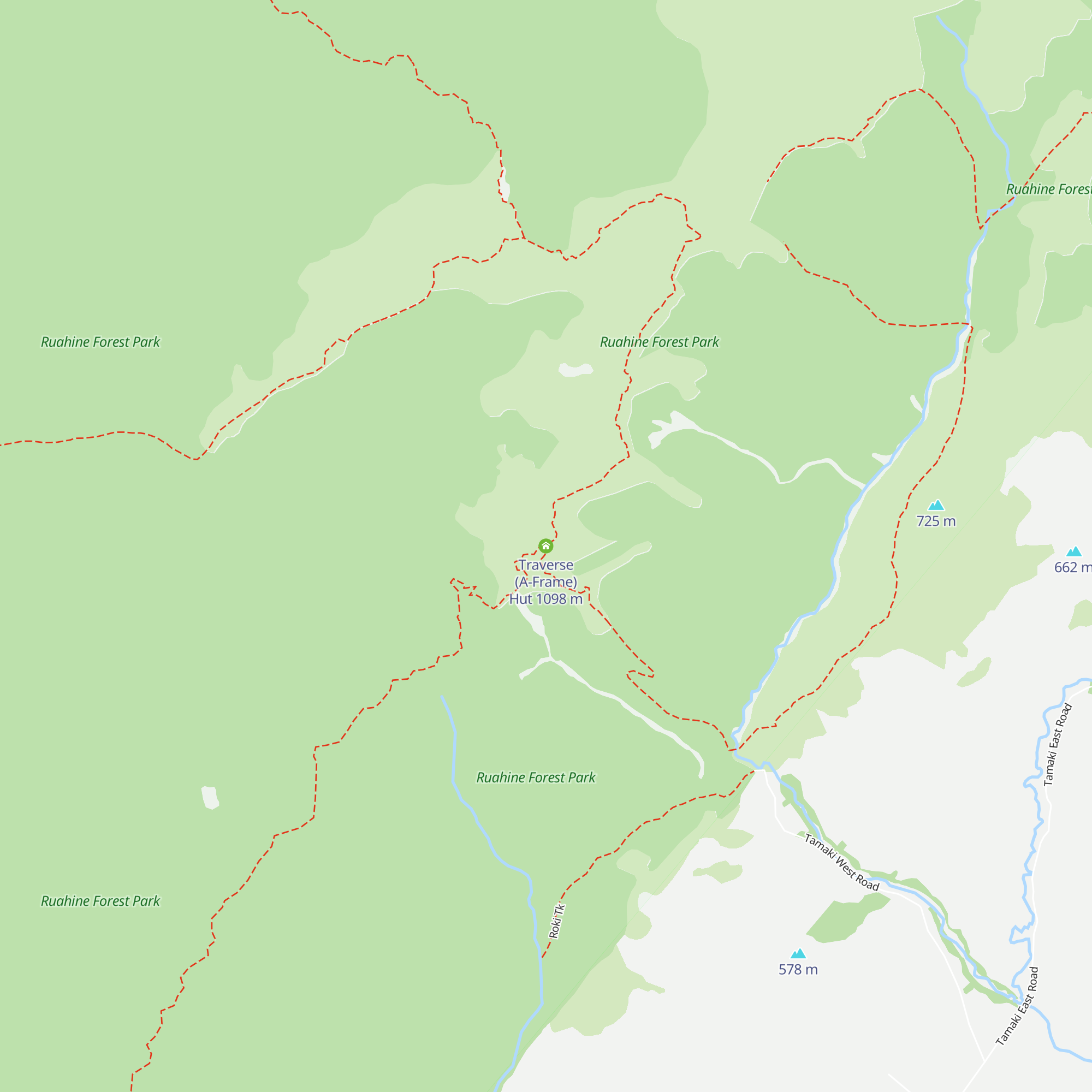 Traverse (A-Frame) Hut map