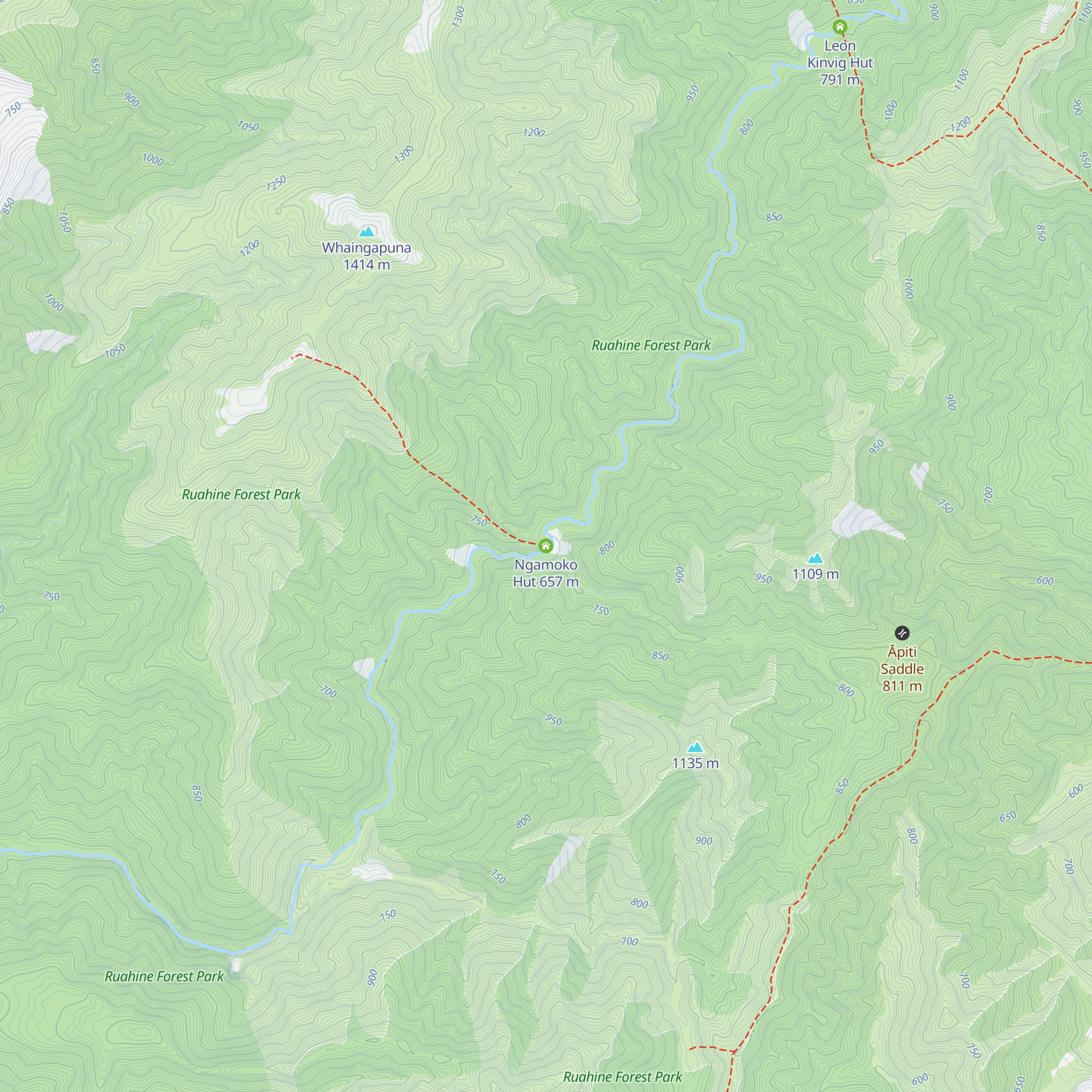 Ngamoko Hut map
