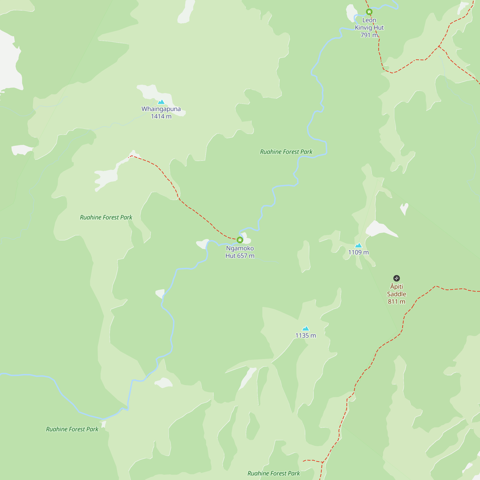 Ngamoko Hut map