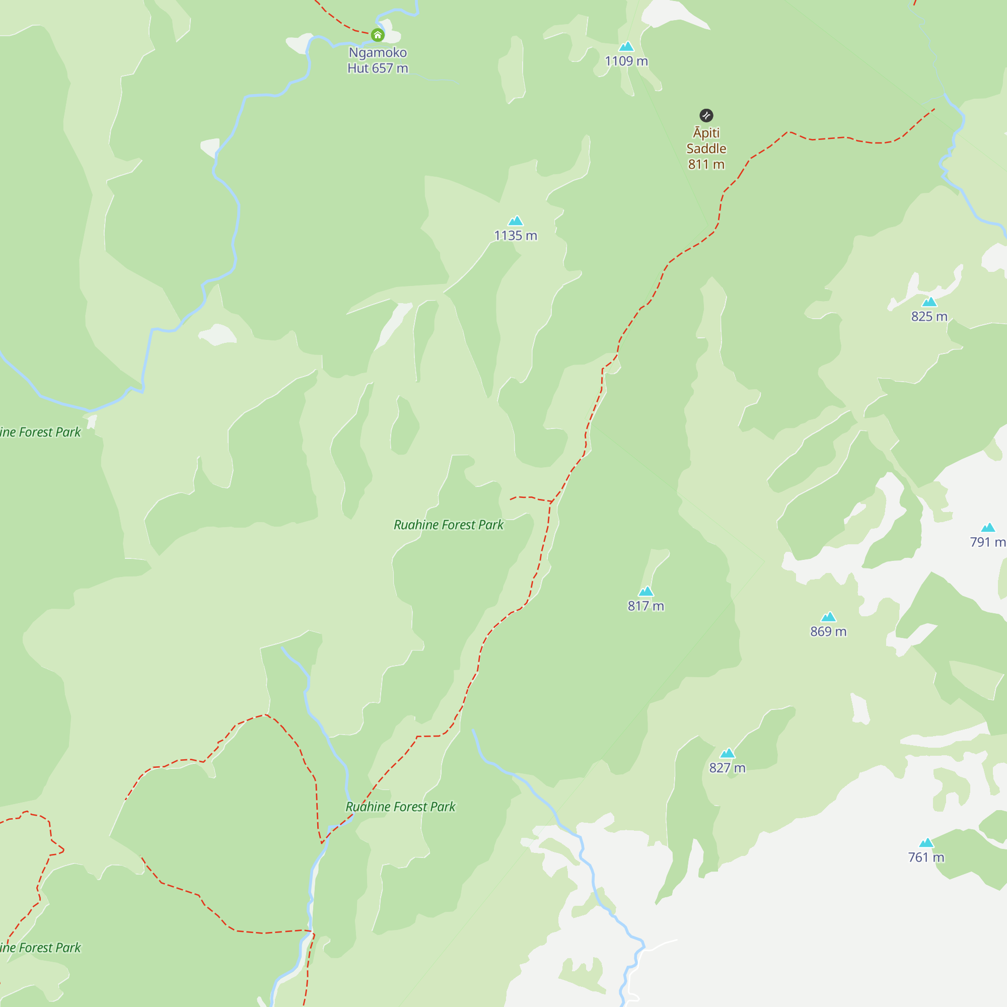 Cattle Creek Hut map