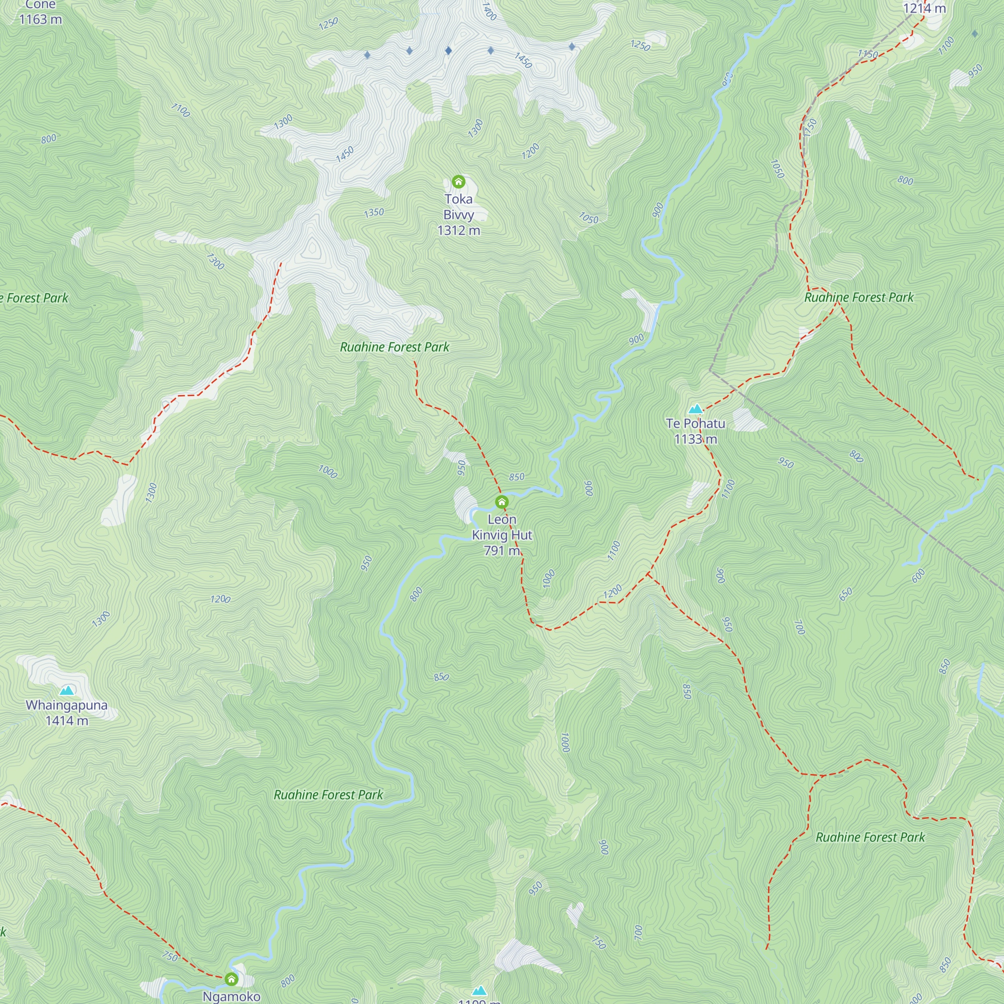 Leon Kinvig Hut map