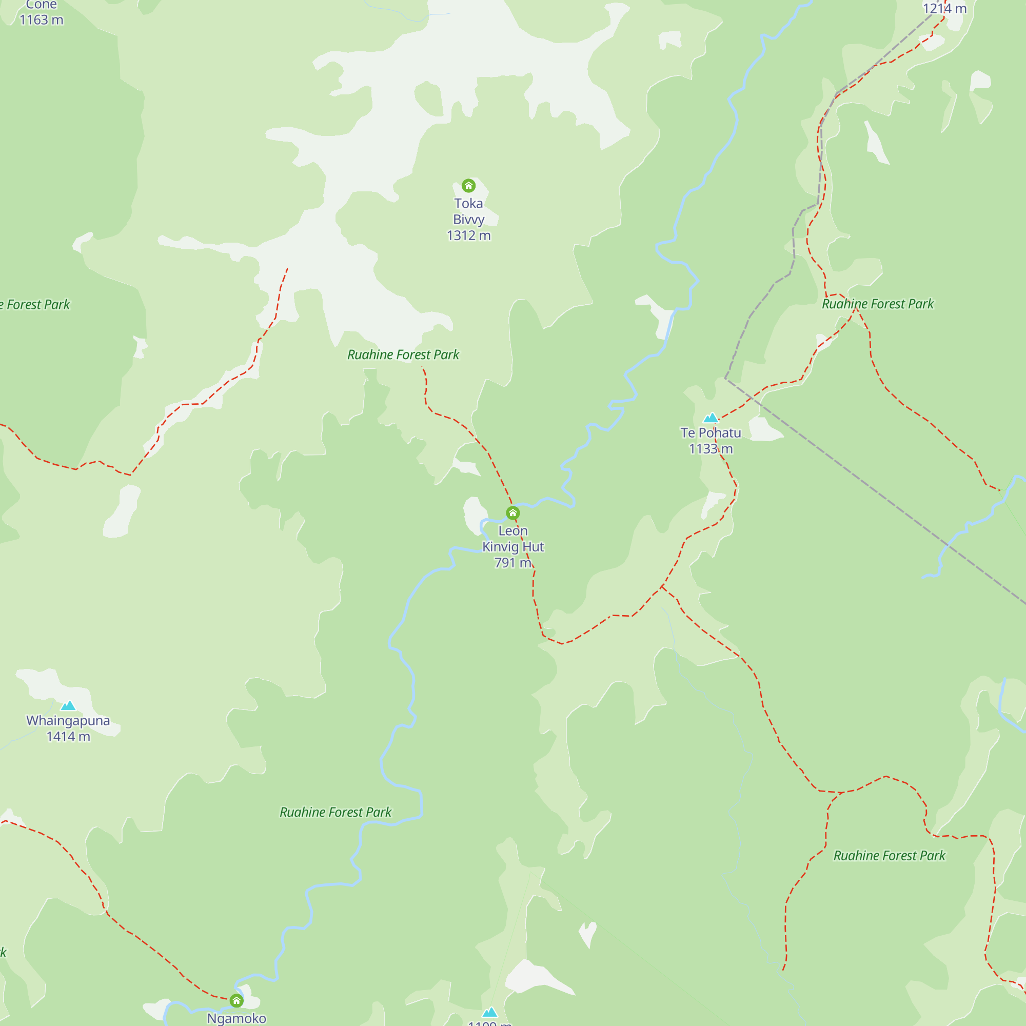 Leon Kinvig Hut map