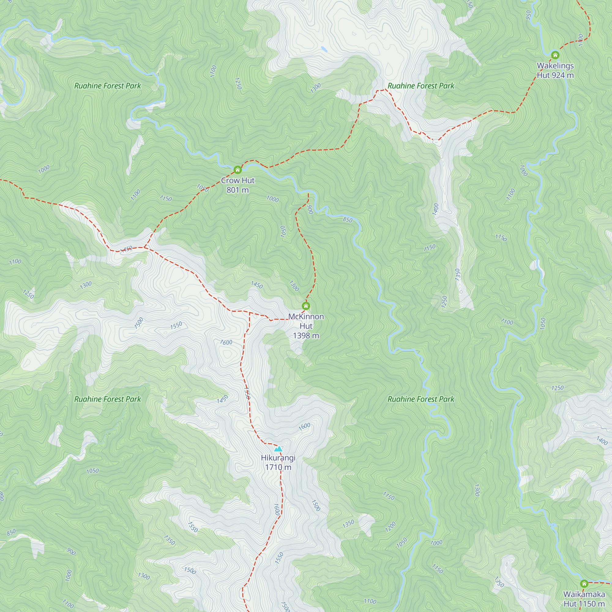 McKinnon Hut map