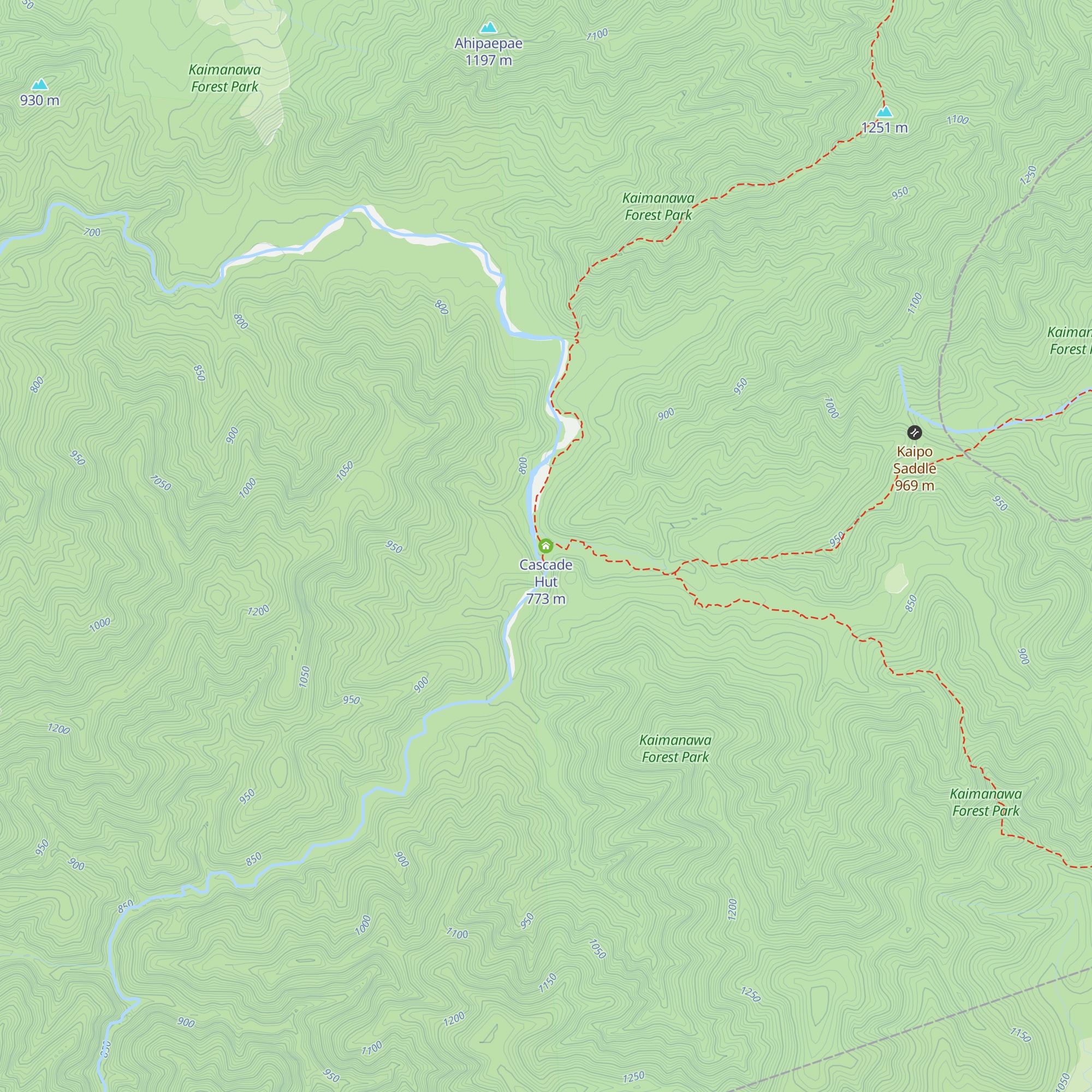Cascade Hut map
