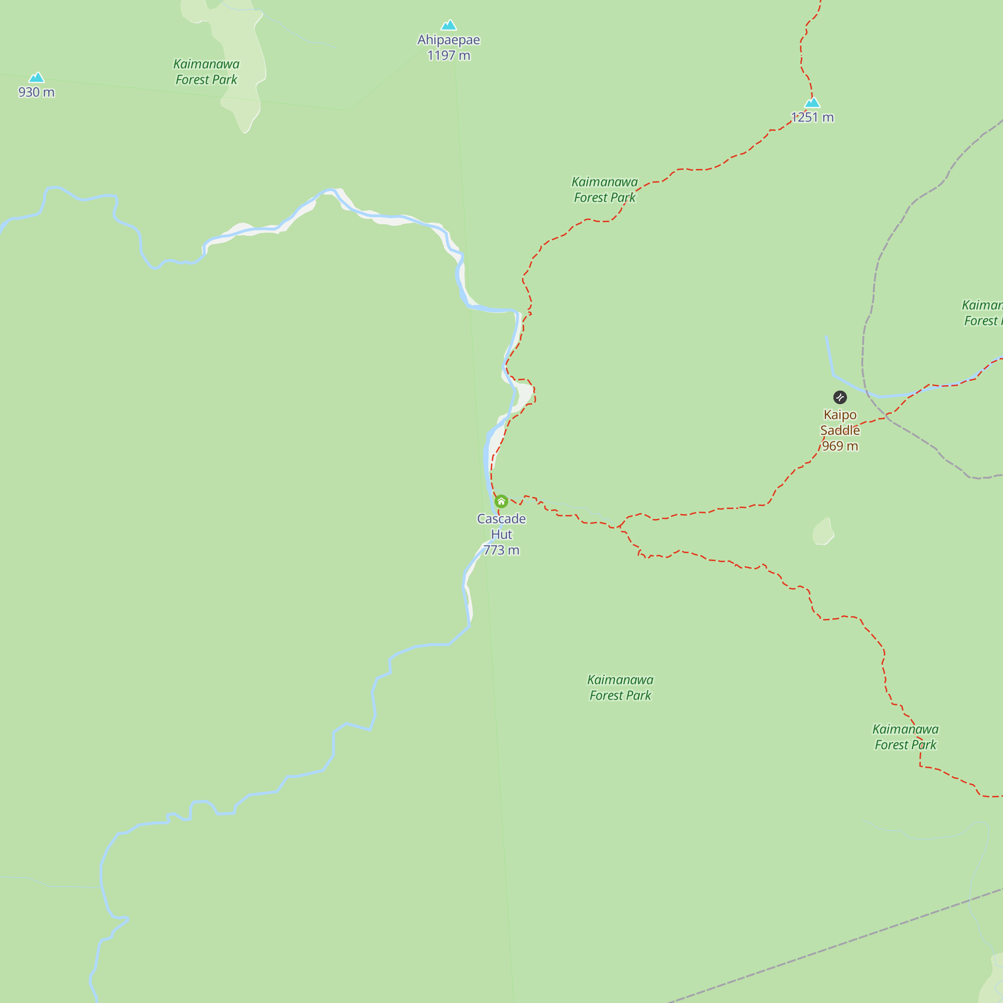 Cascade Hut map