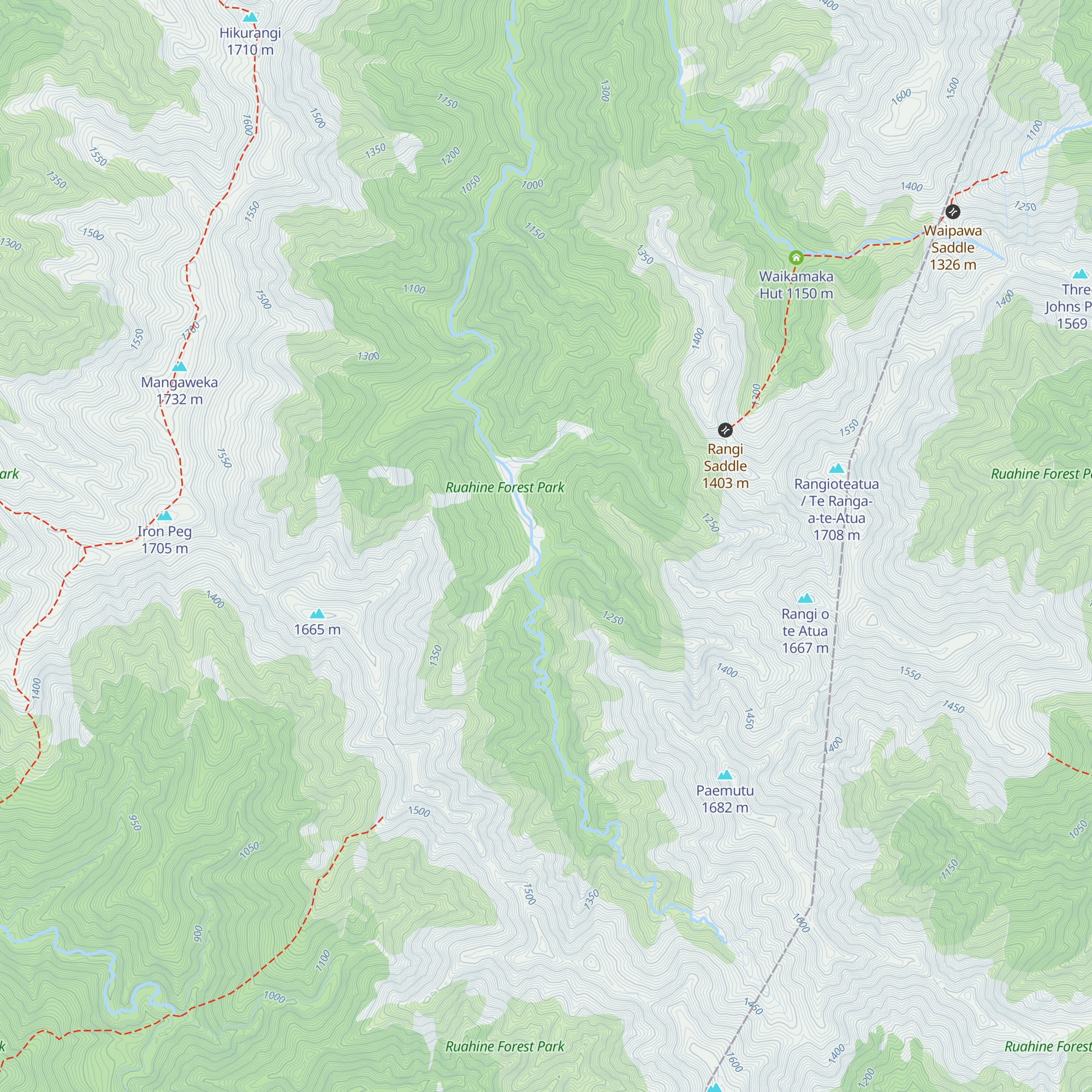 Waterfall Hut map