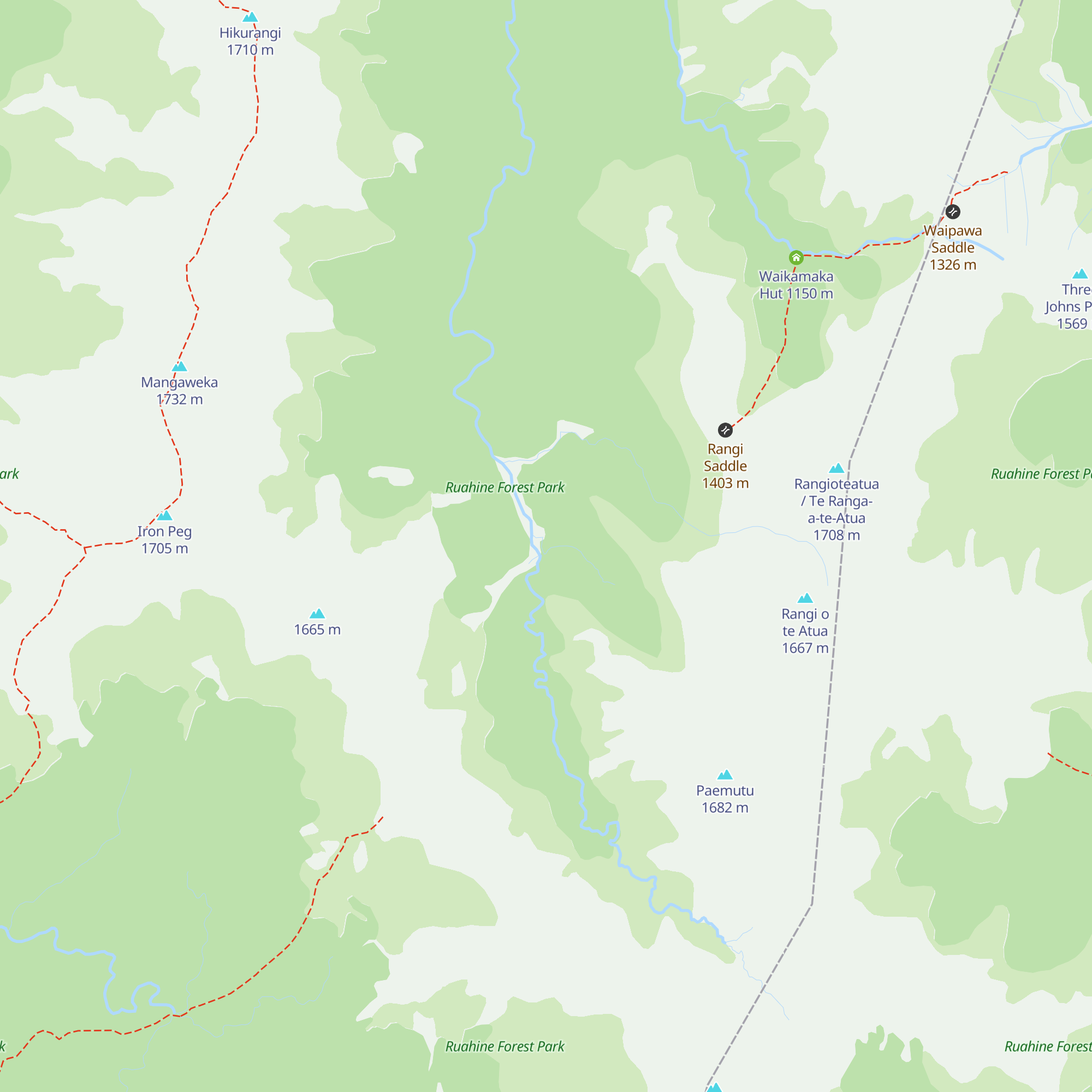 Waterfall Hut map
