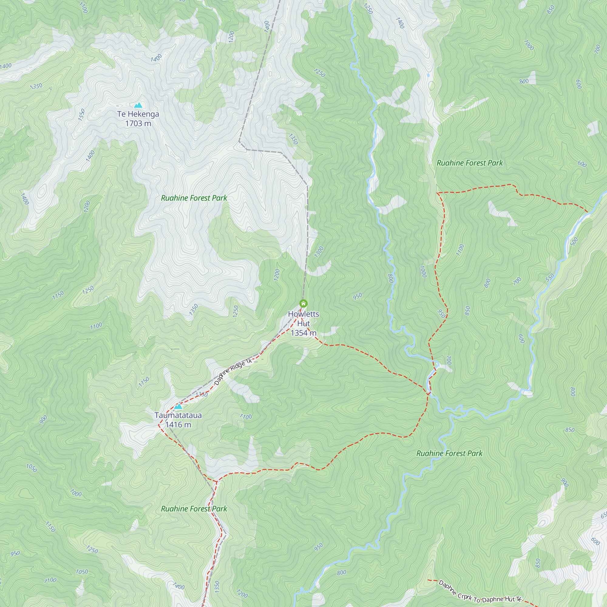 Howletts Hut map