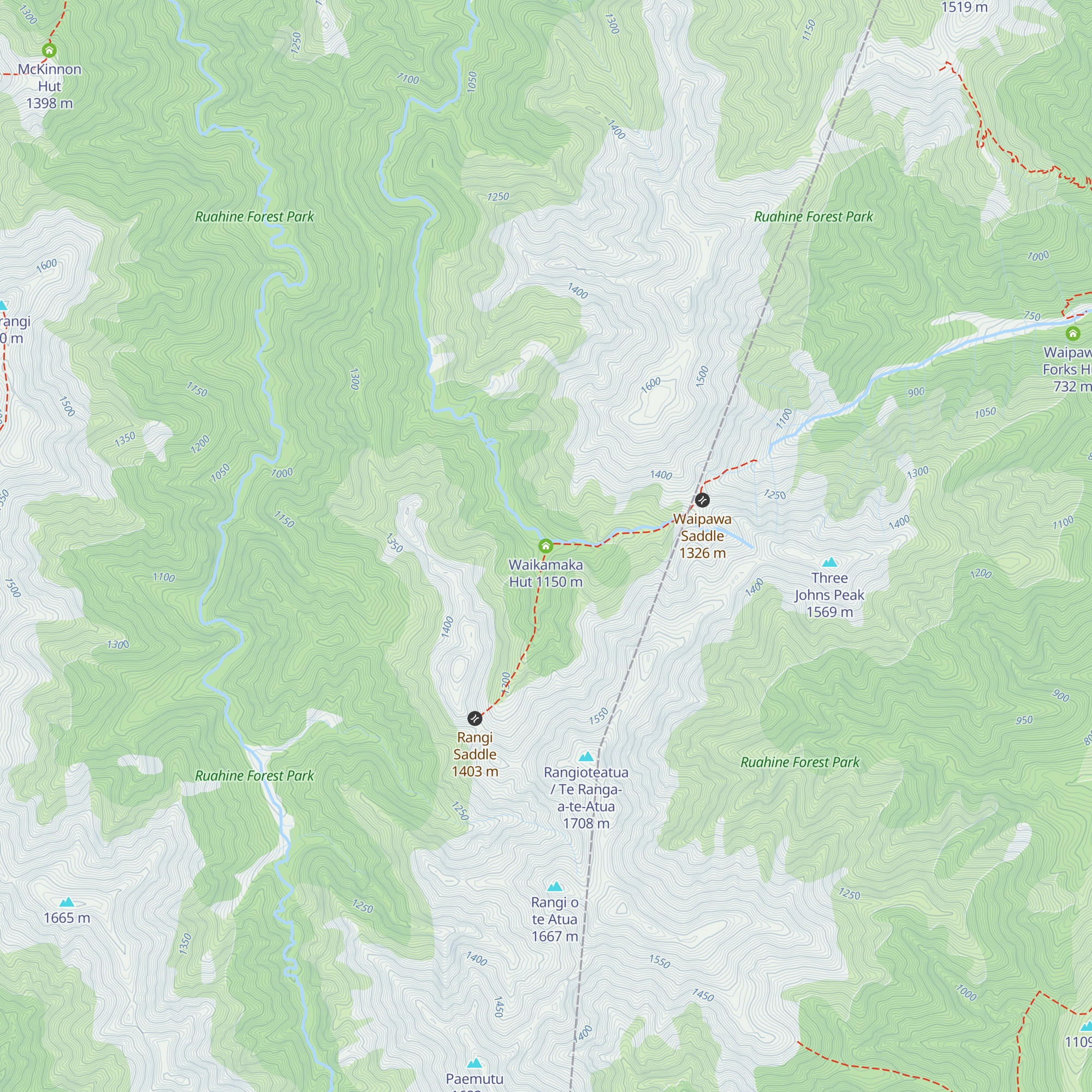 Waikamaka Hut map