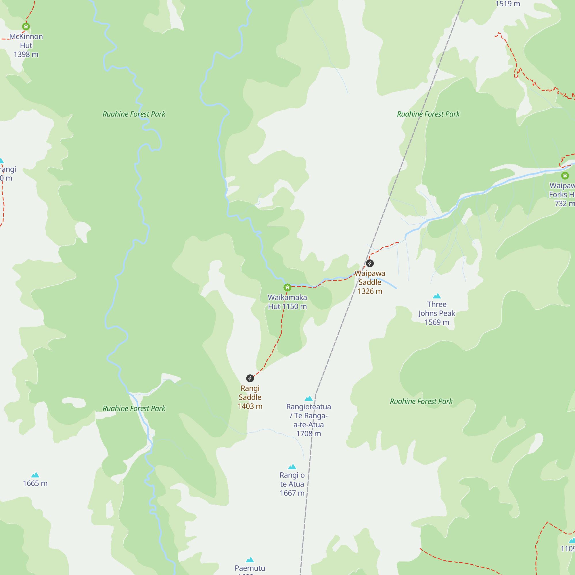 Waikamaka Hut map