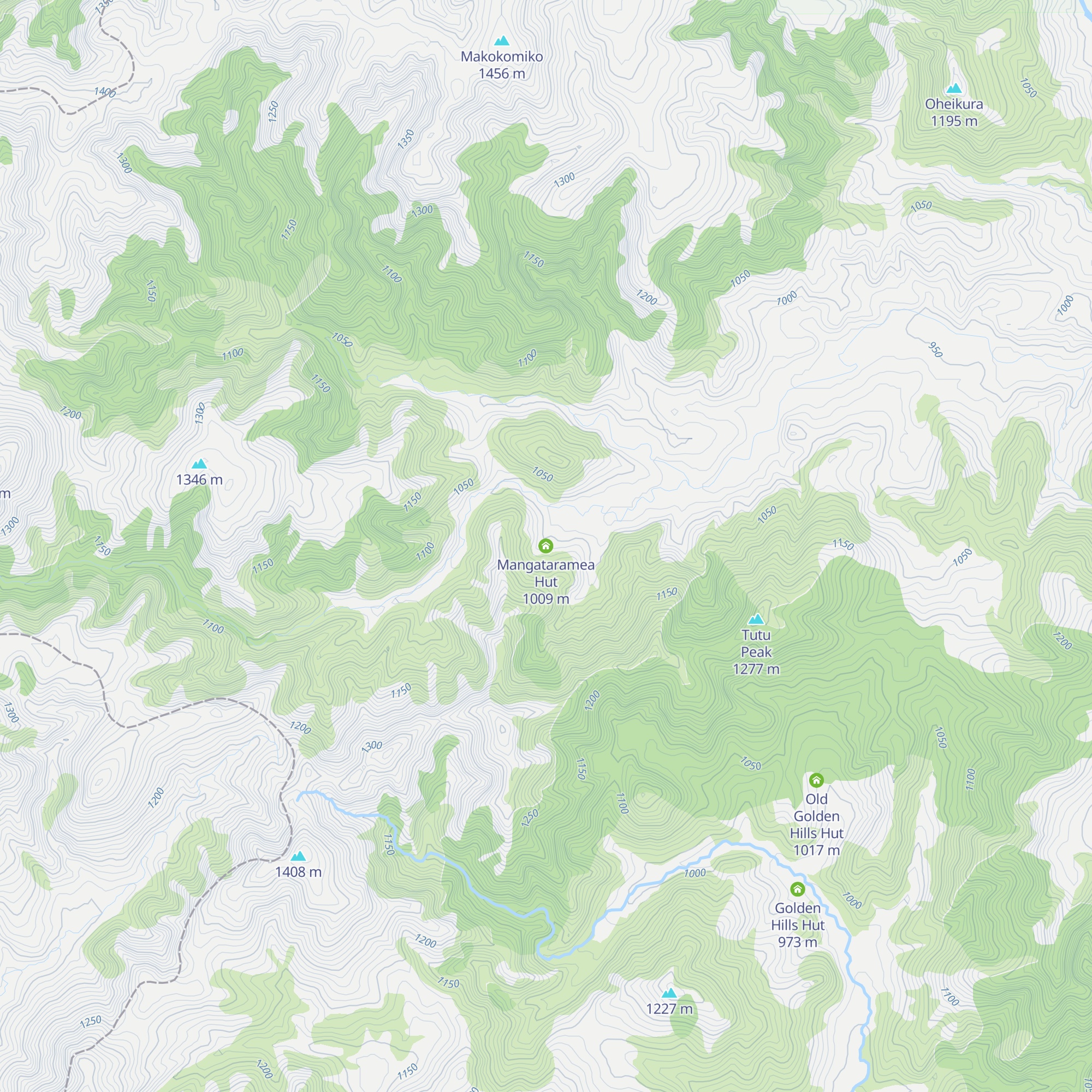 Mangataramea Hut map