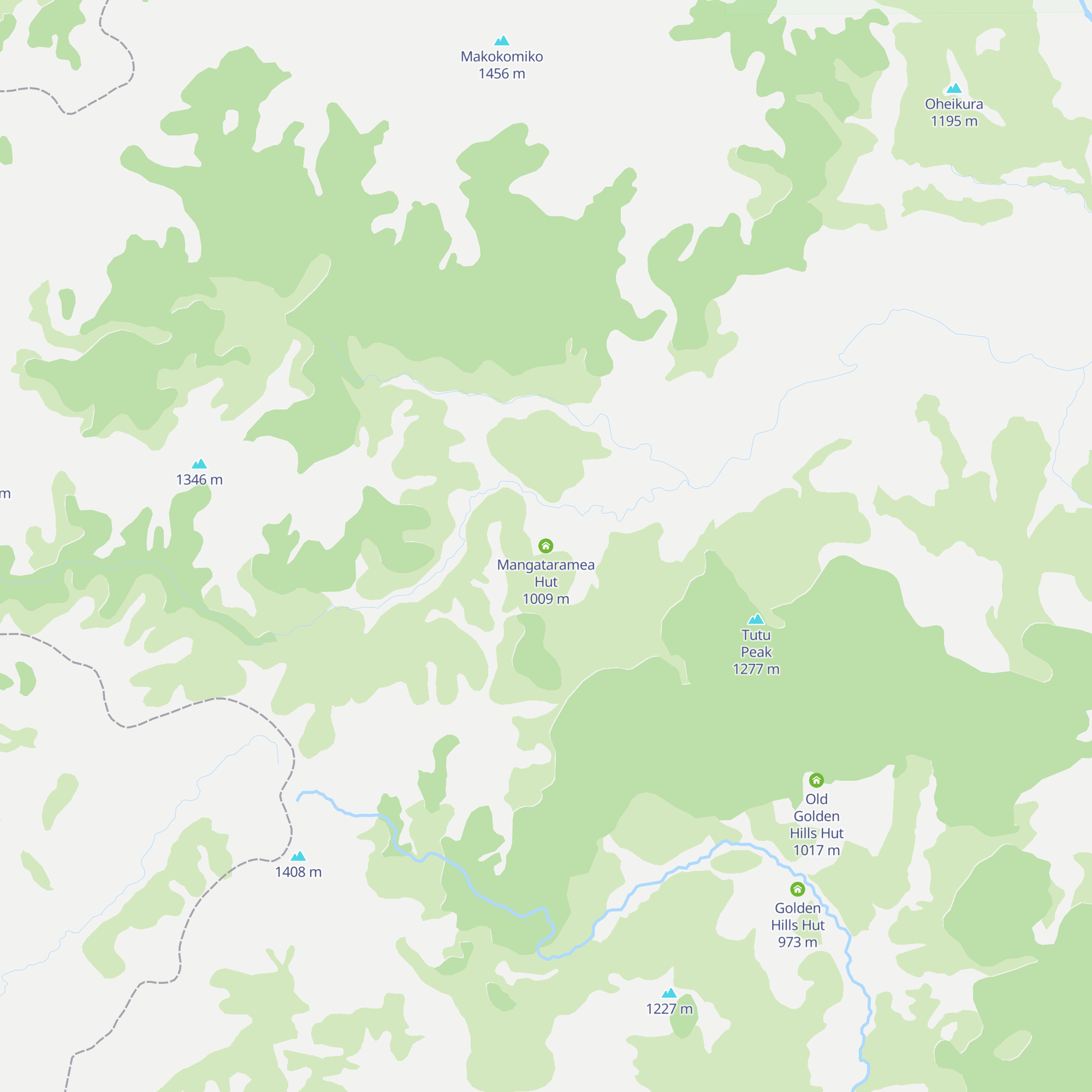 Mangataramea Hut map