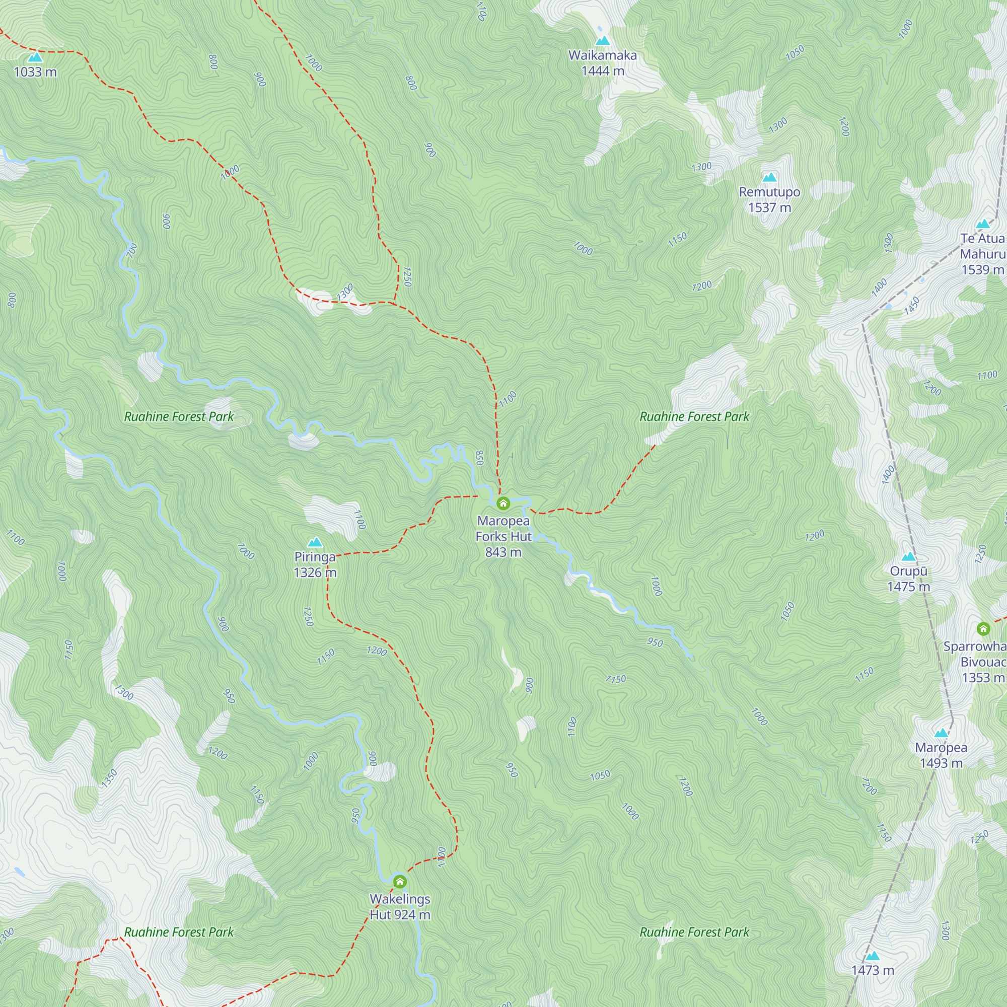 Maropea Forks Hut map