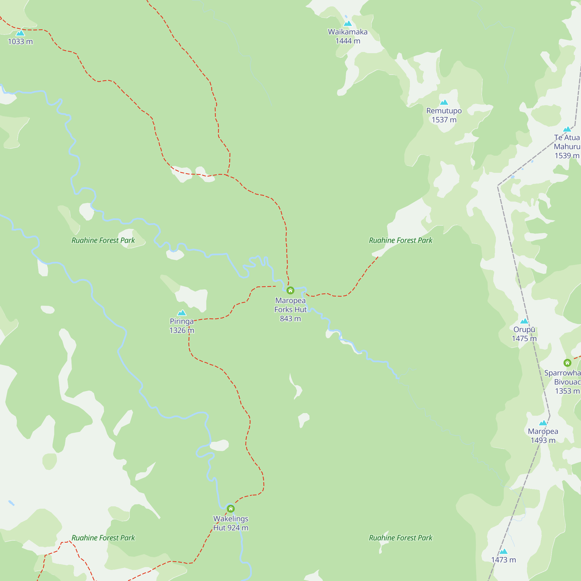 Maropea Forks Hut map