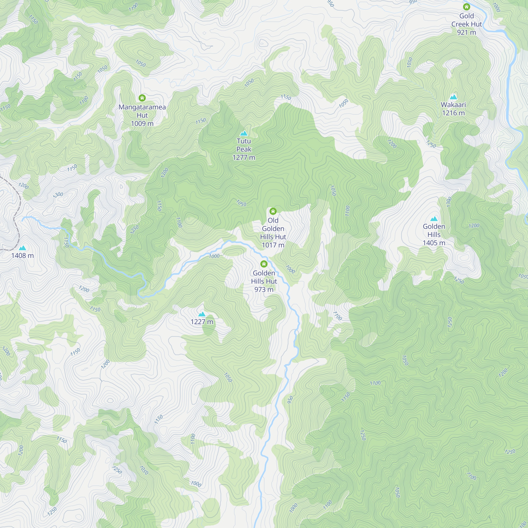 Golden Hills Hut map