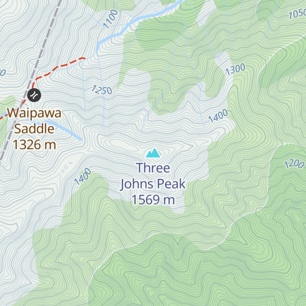 Map of Three Johns Peak
