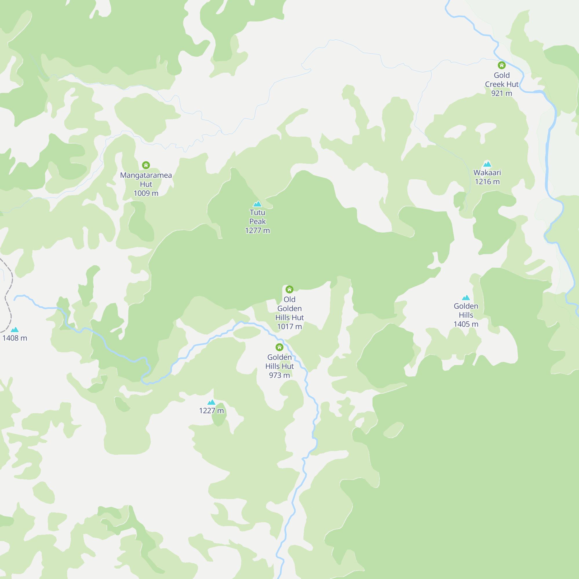 Old Golden Hills Hut map