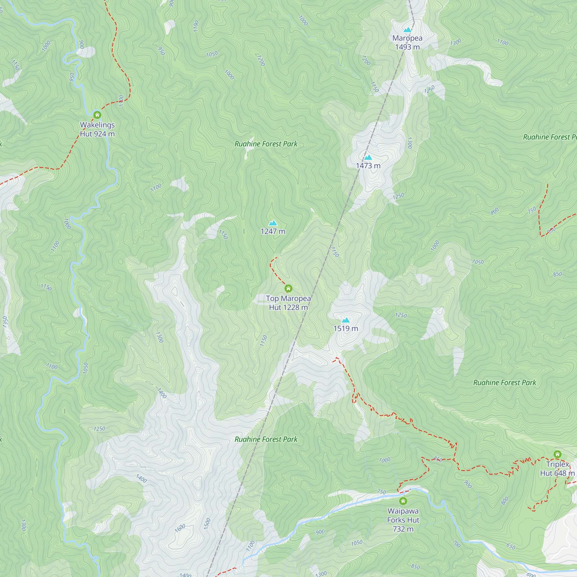 Top Maropea Hut map