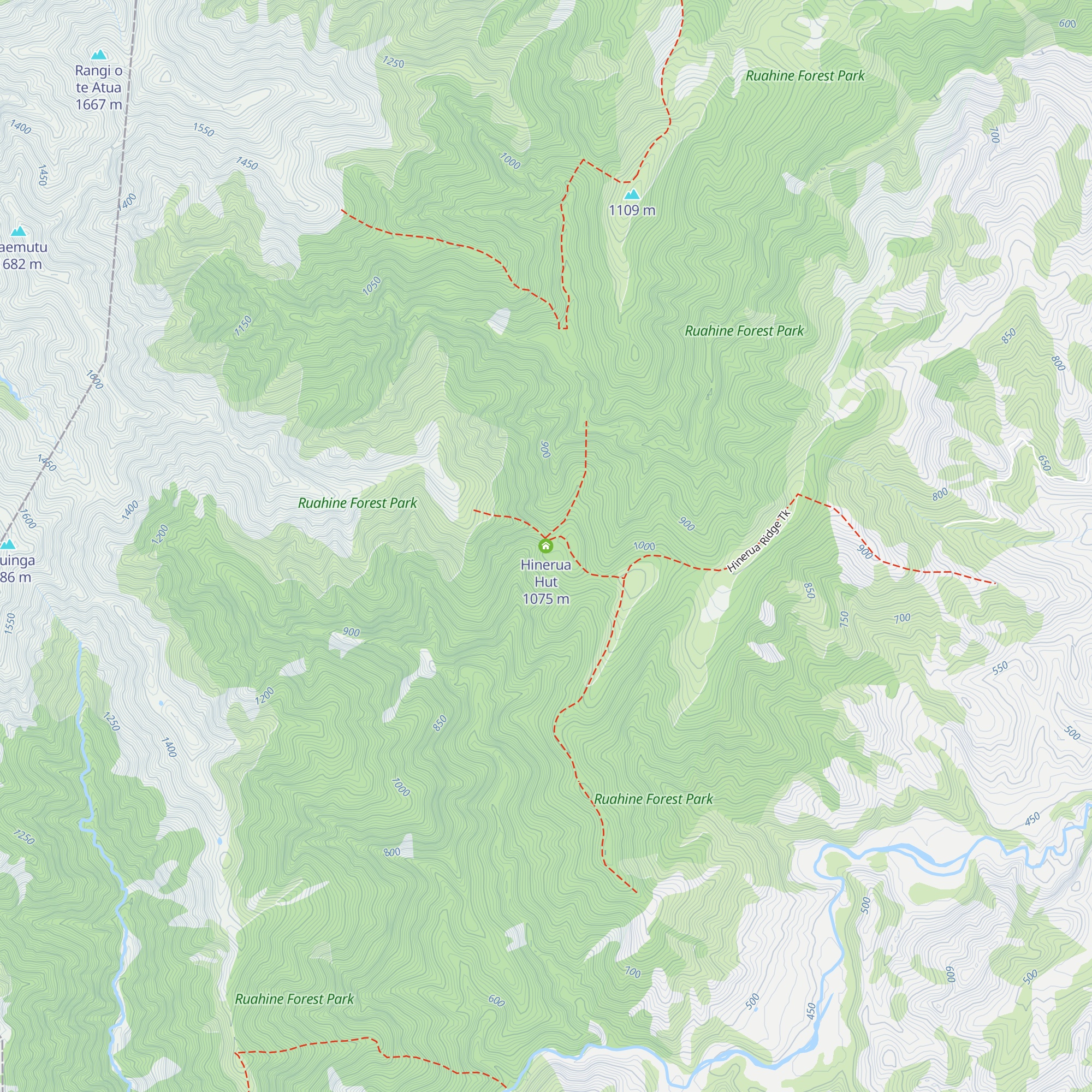 Hinerua Hut map