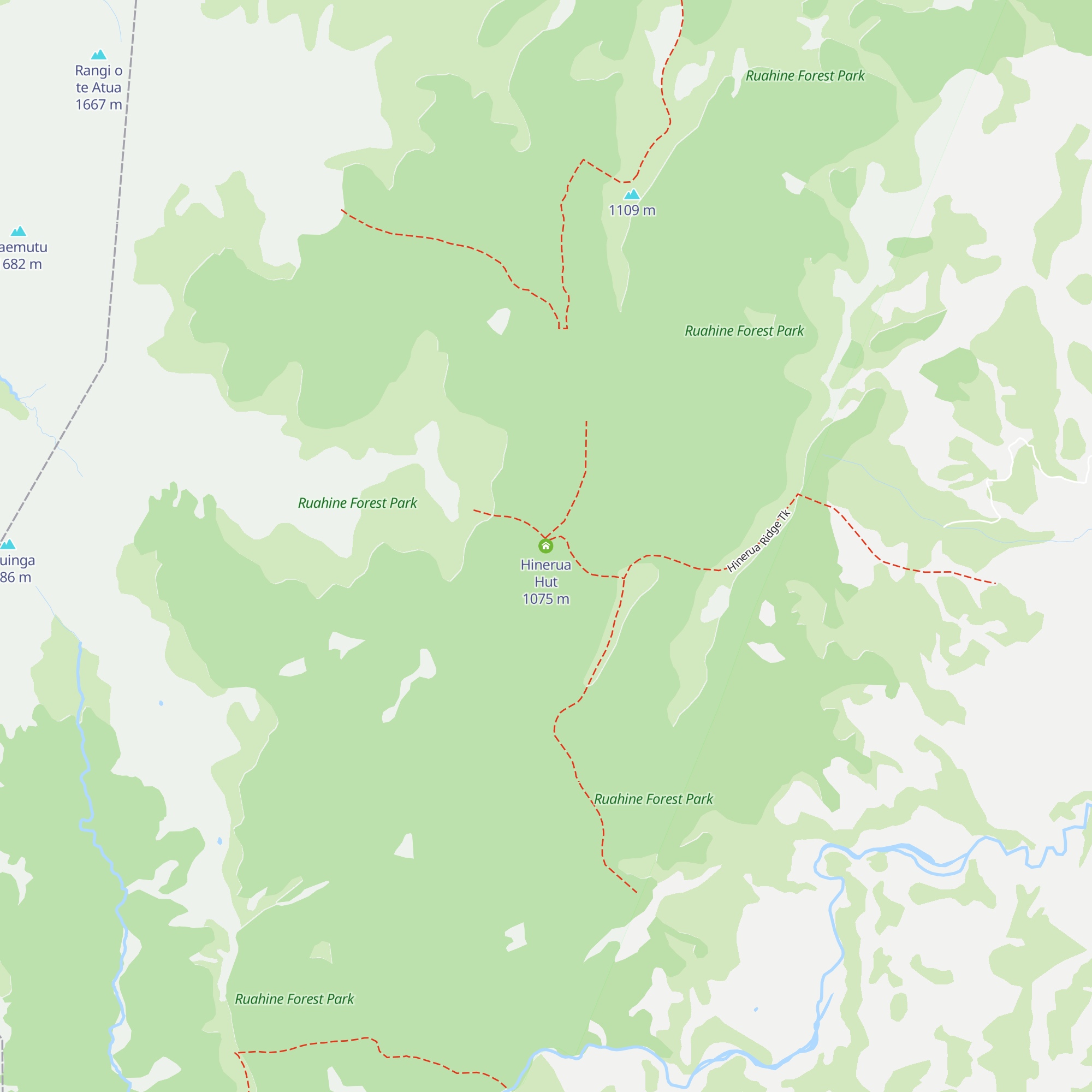 Hinerua Hut map