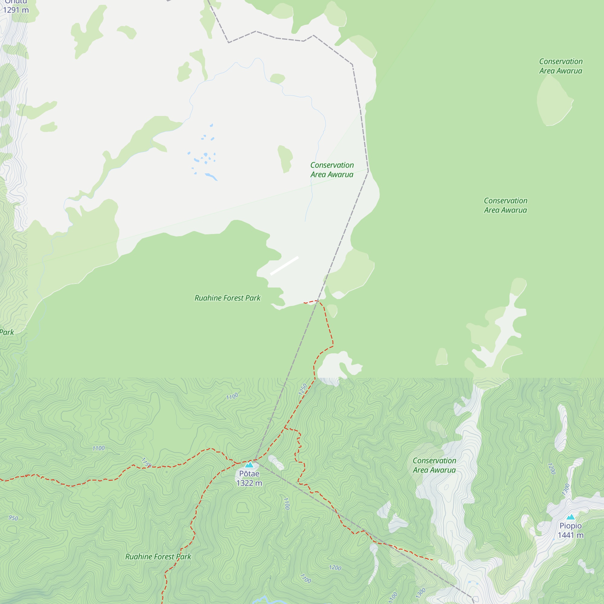 Ruahine Corner Hut map