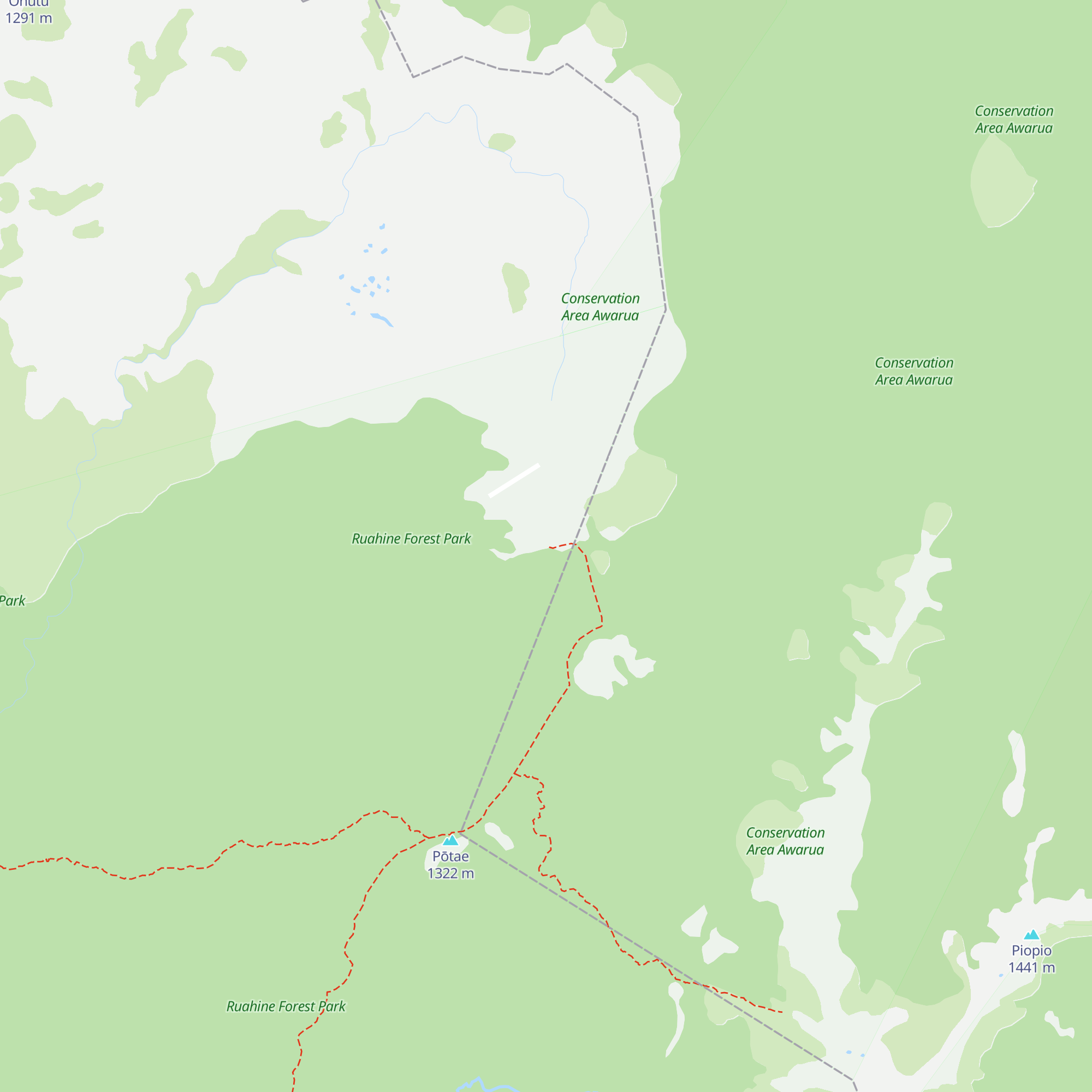 Ruahine Corner Hut map
