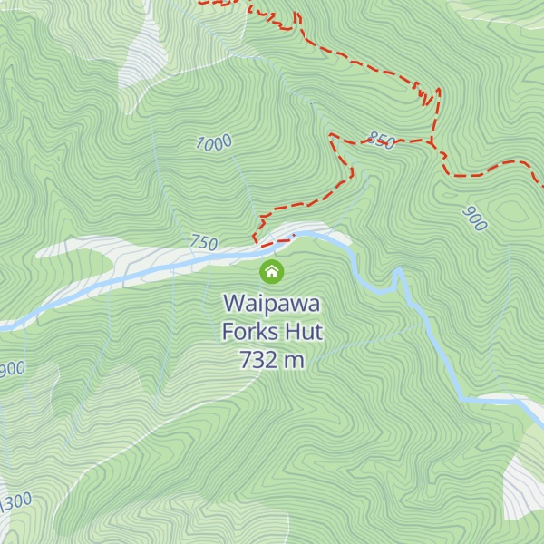 Map of Waipawa Forks Hut
