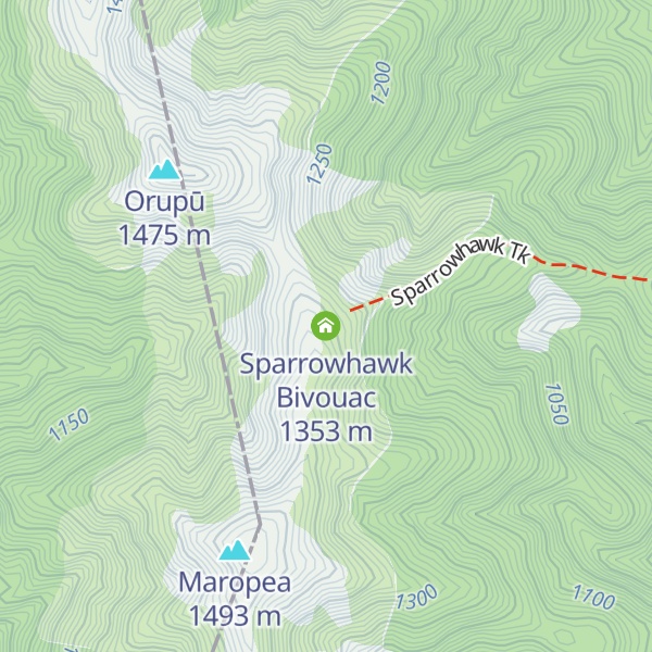 Map of Sparrowhawk Bivouac