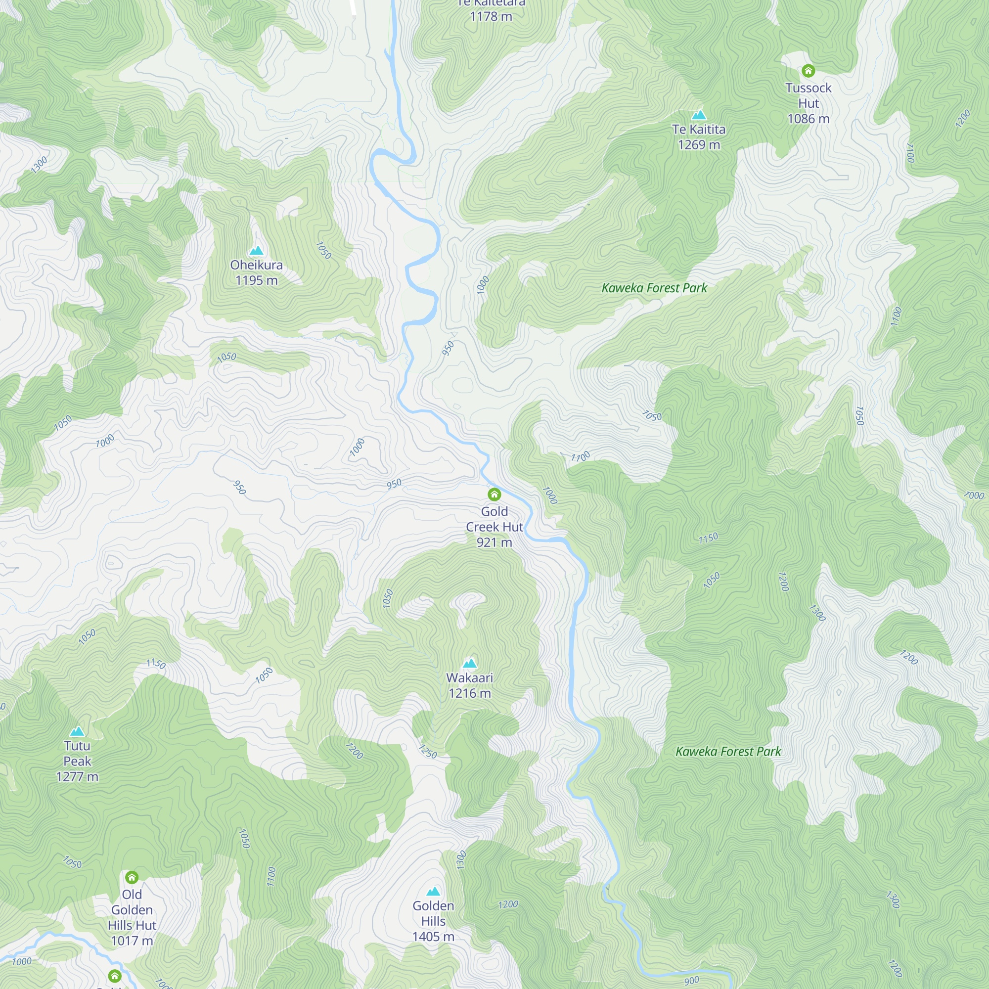 Gold Creek Hut map