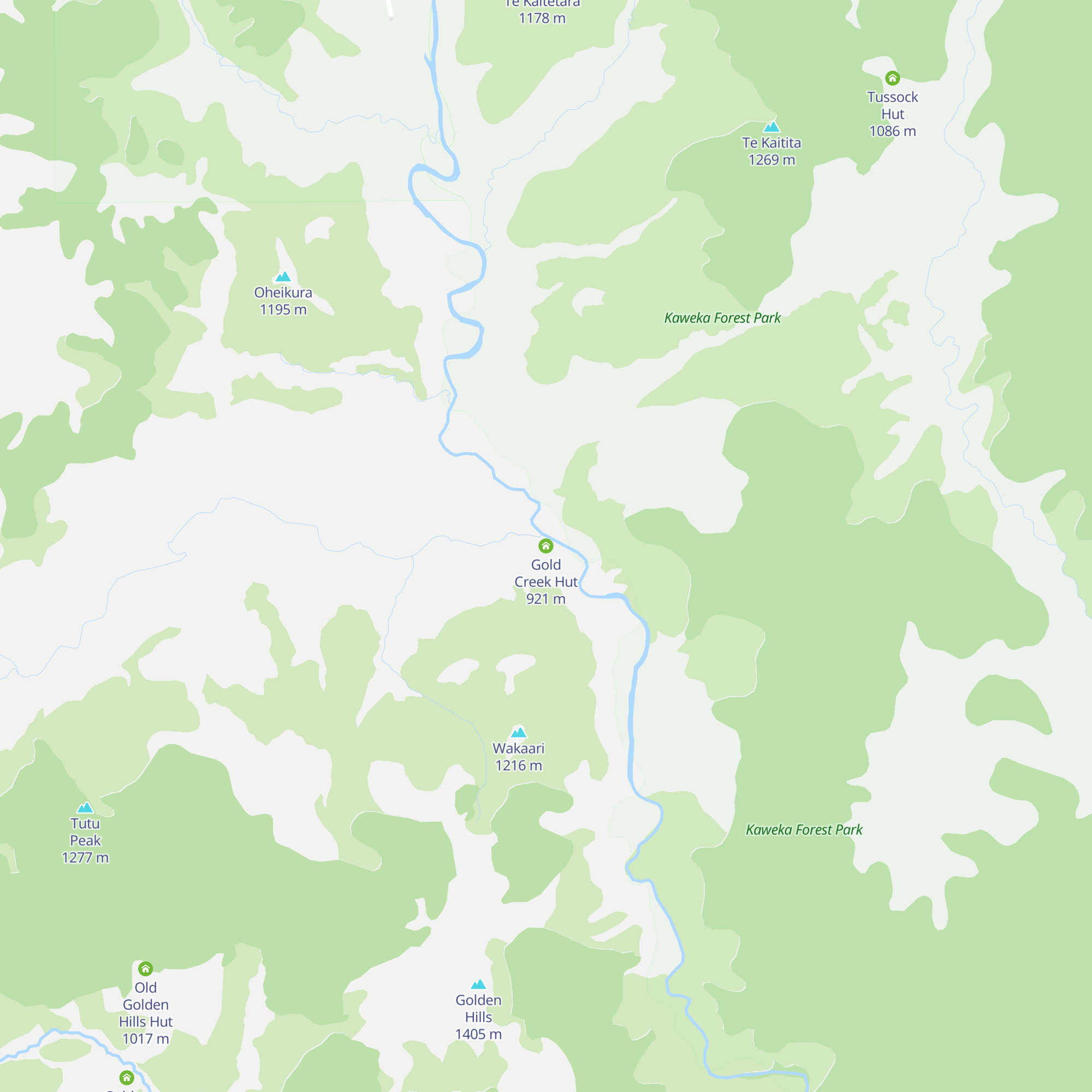 Gold Creek Hut map