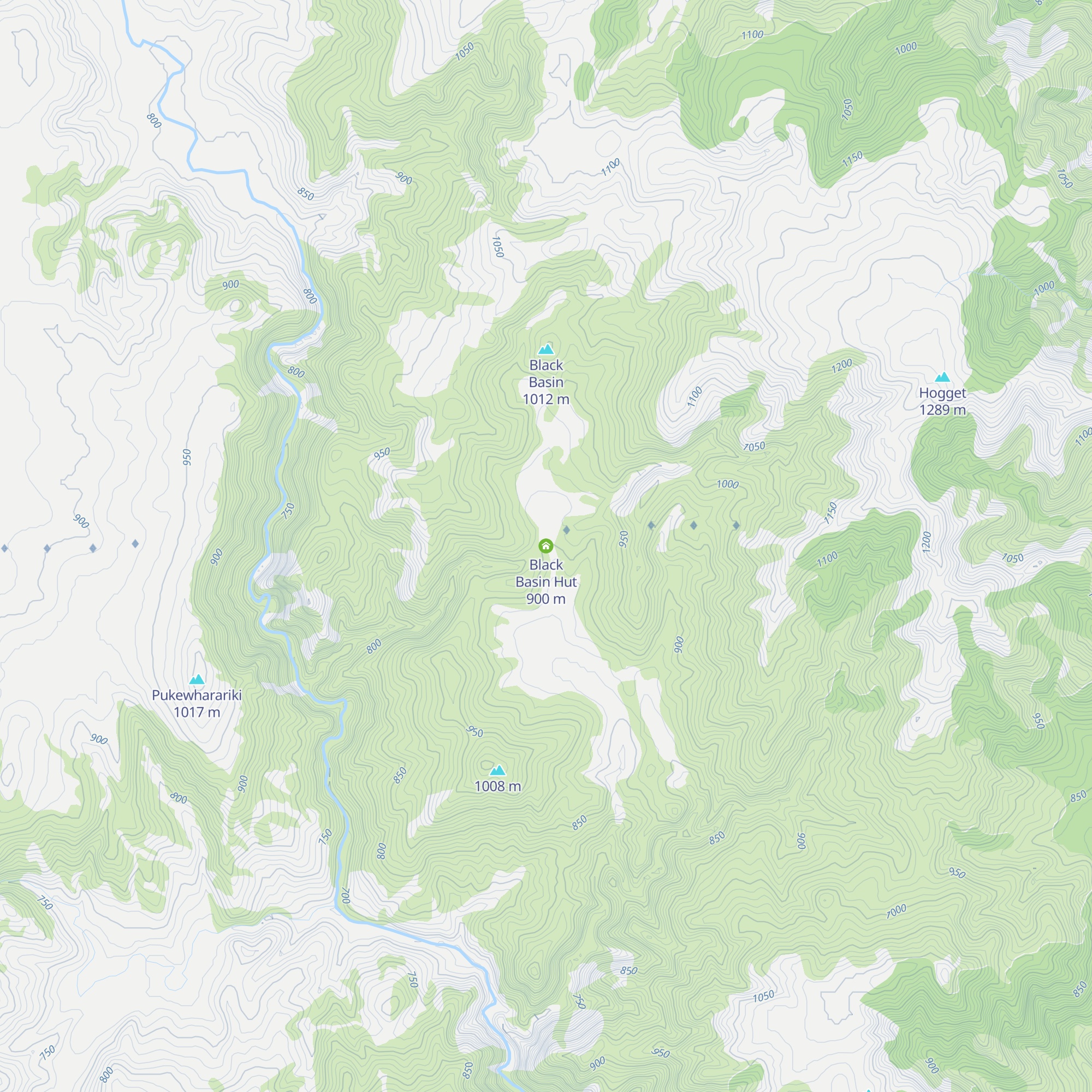 Black Basin Hut map
