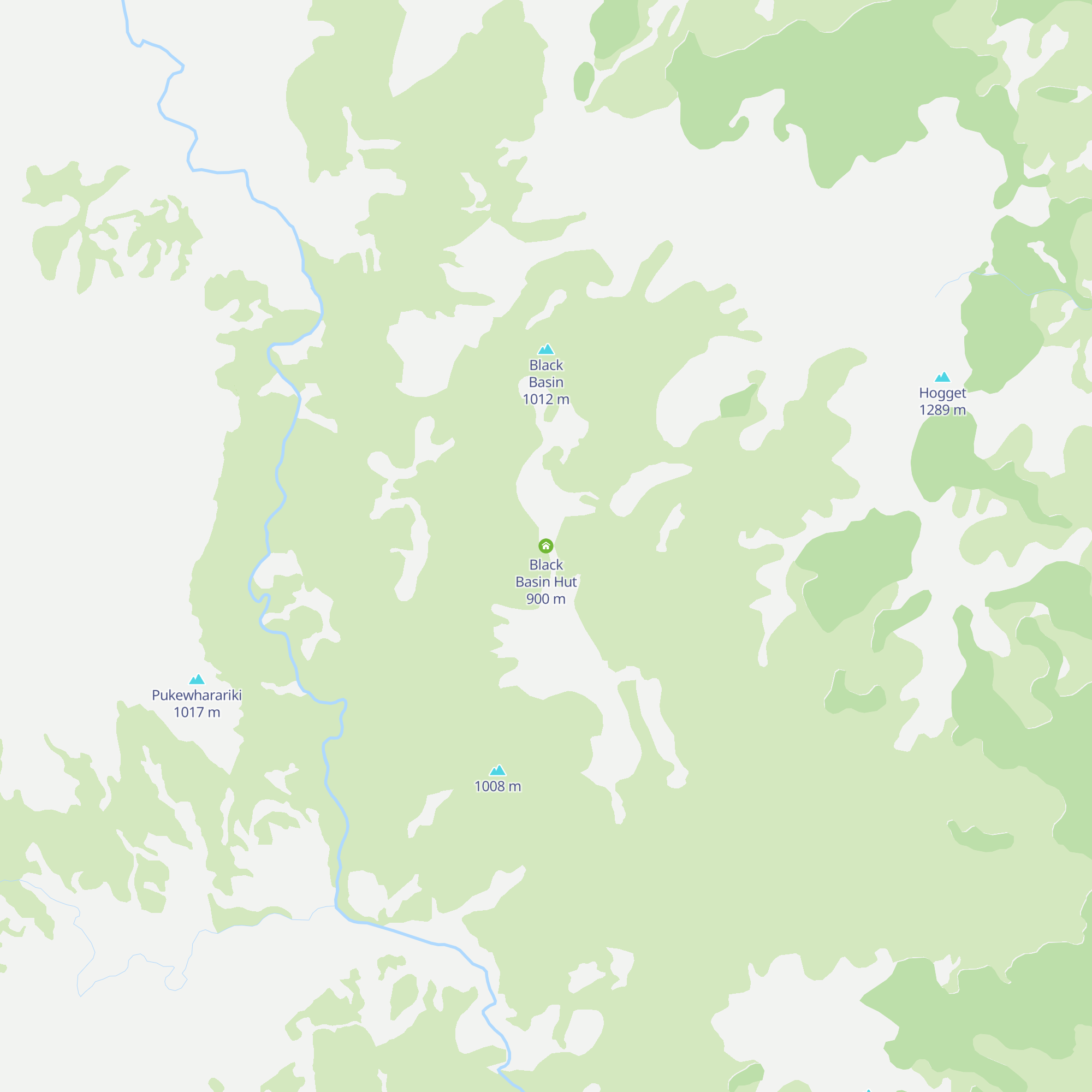 Black Basin Hut map