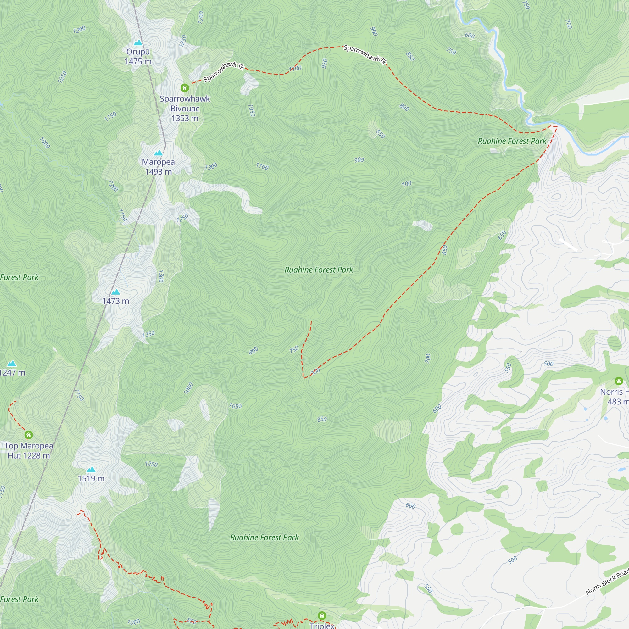 Gold Creek Hut map