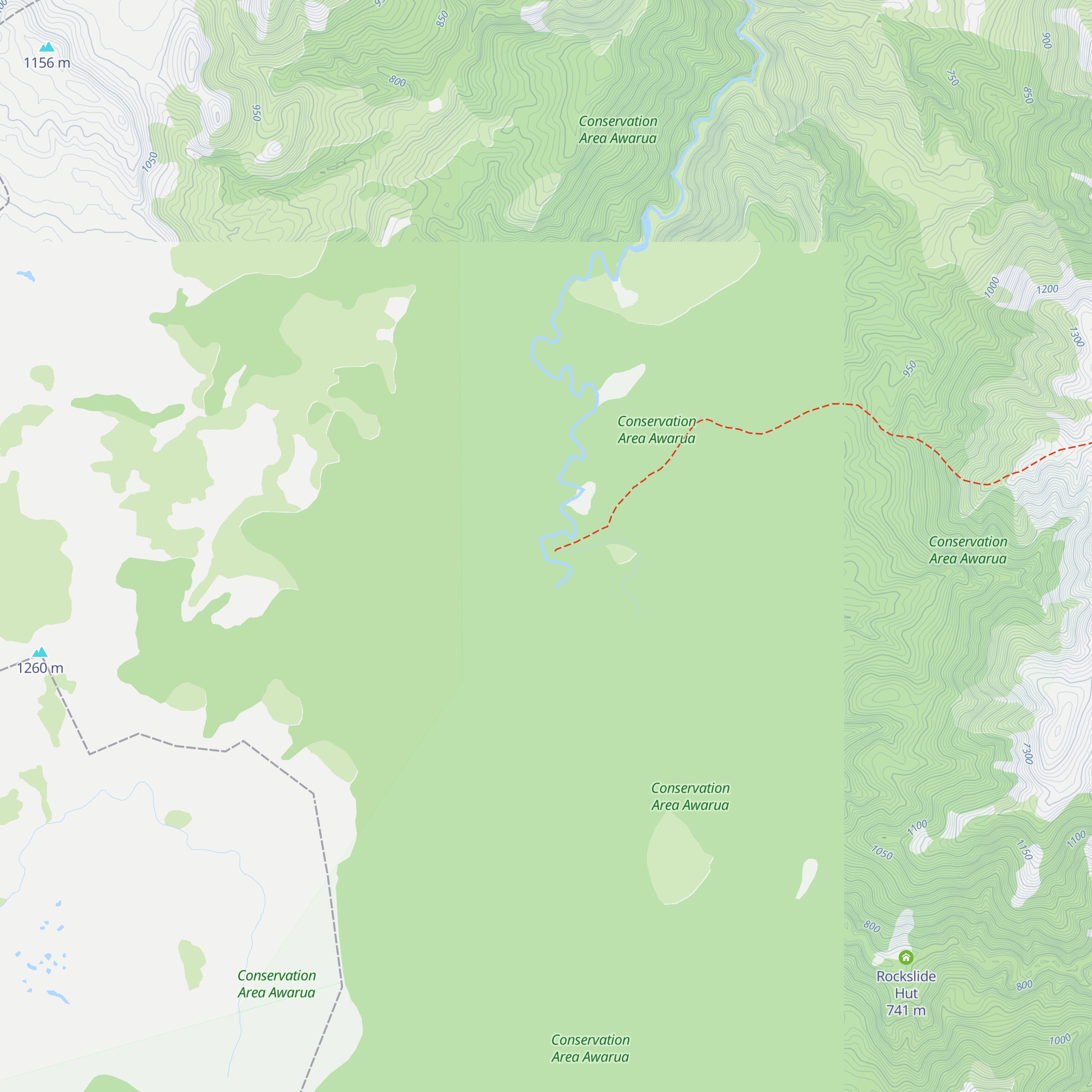 Ikawatea Forks Hut map