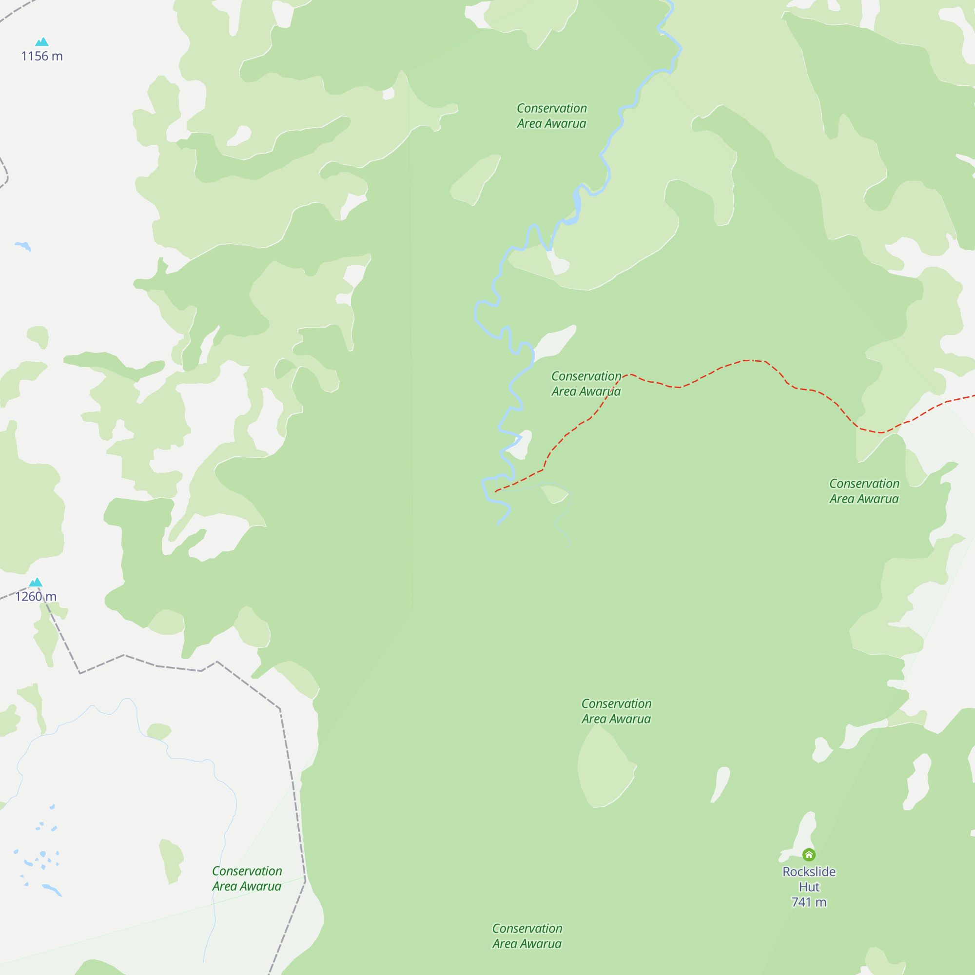 Ikawatea Forks Hut map