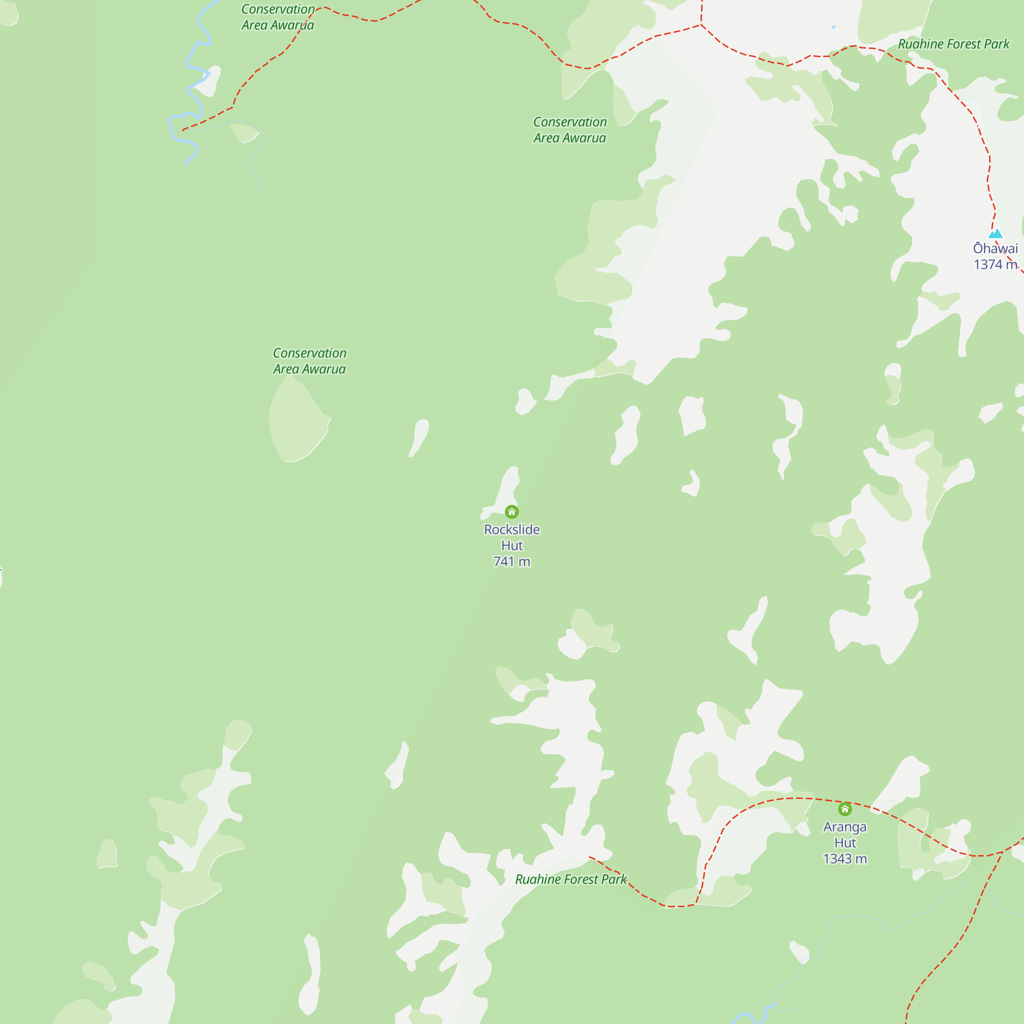 Rockslide Hut map