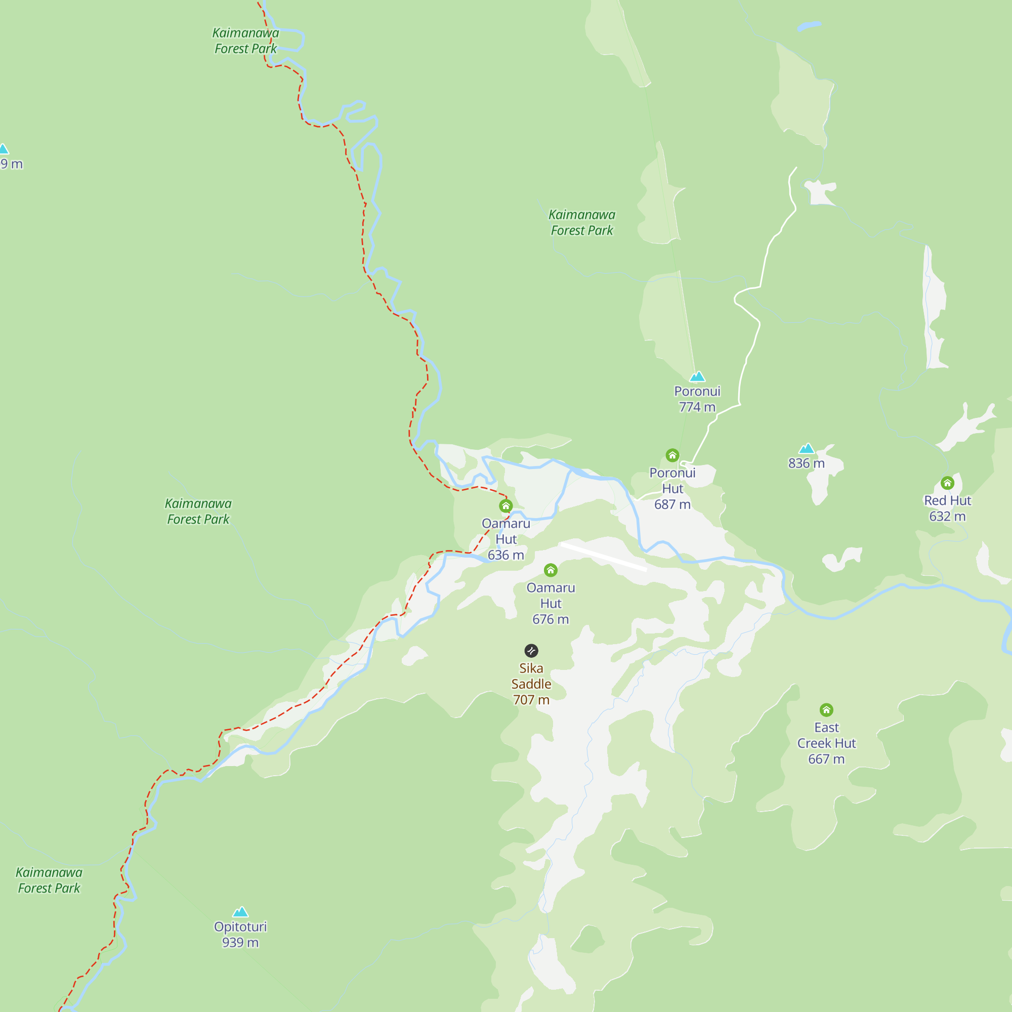 Oamaru Hut map