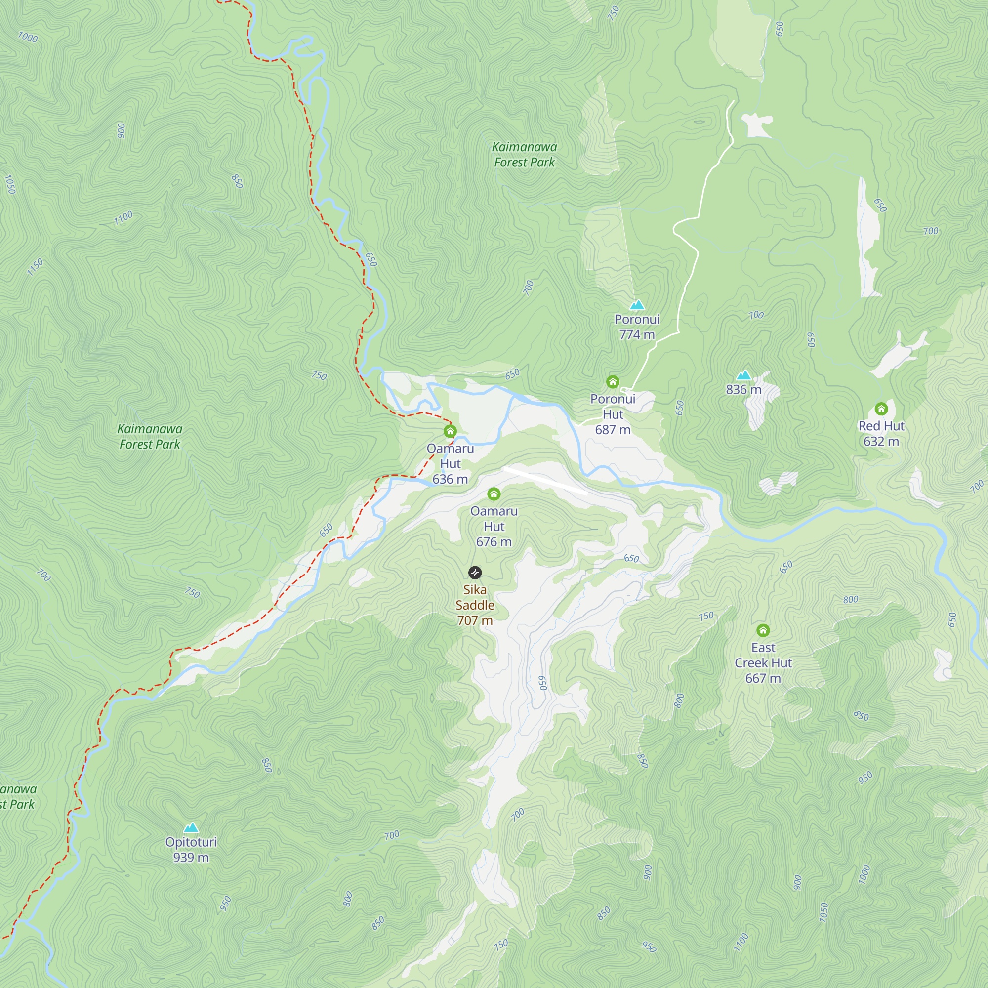 Oamaru Hut map