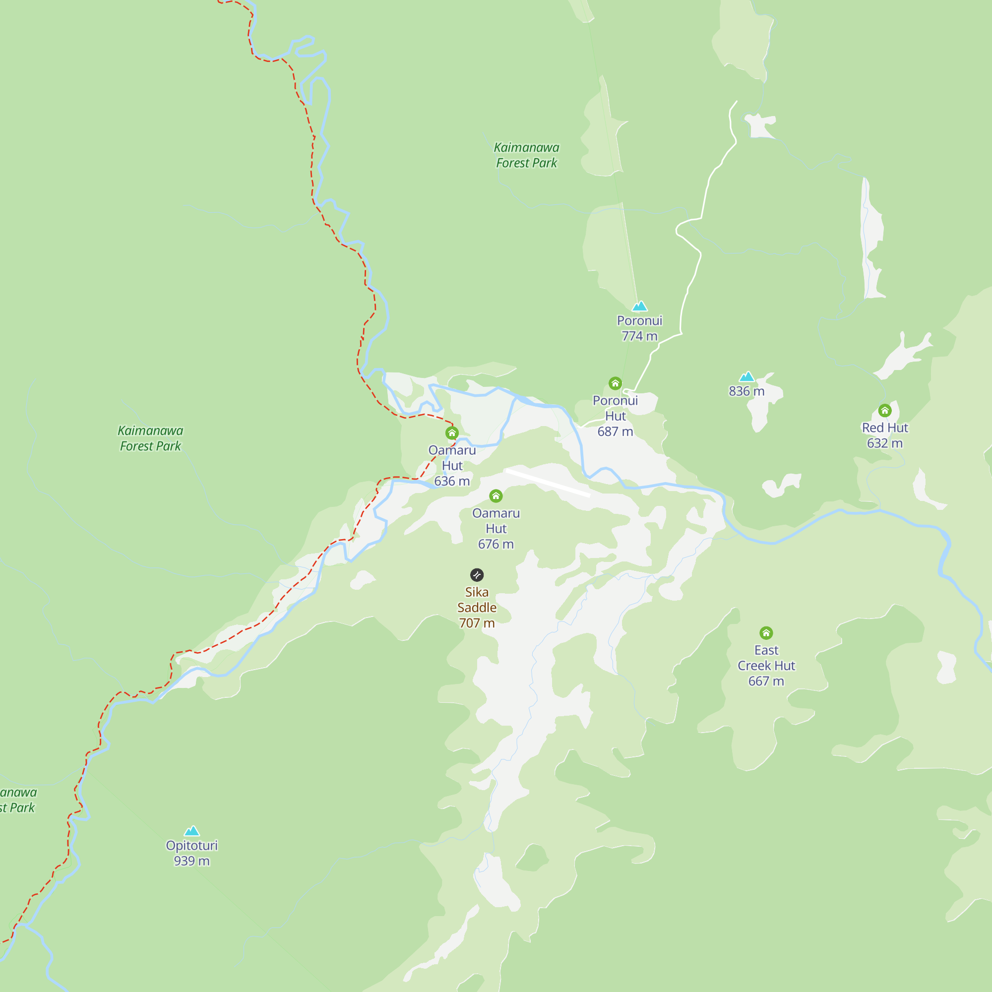 Oamaru Hut map