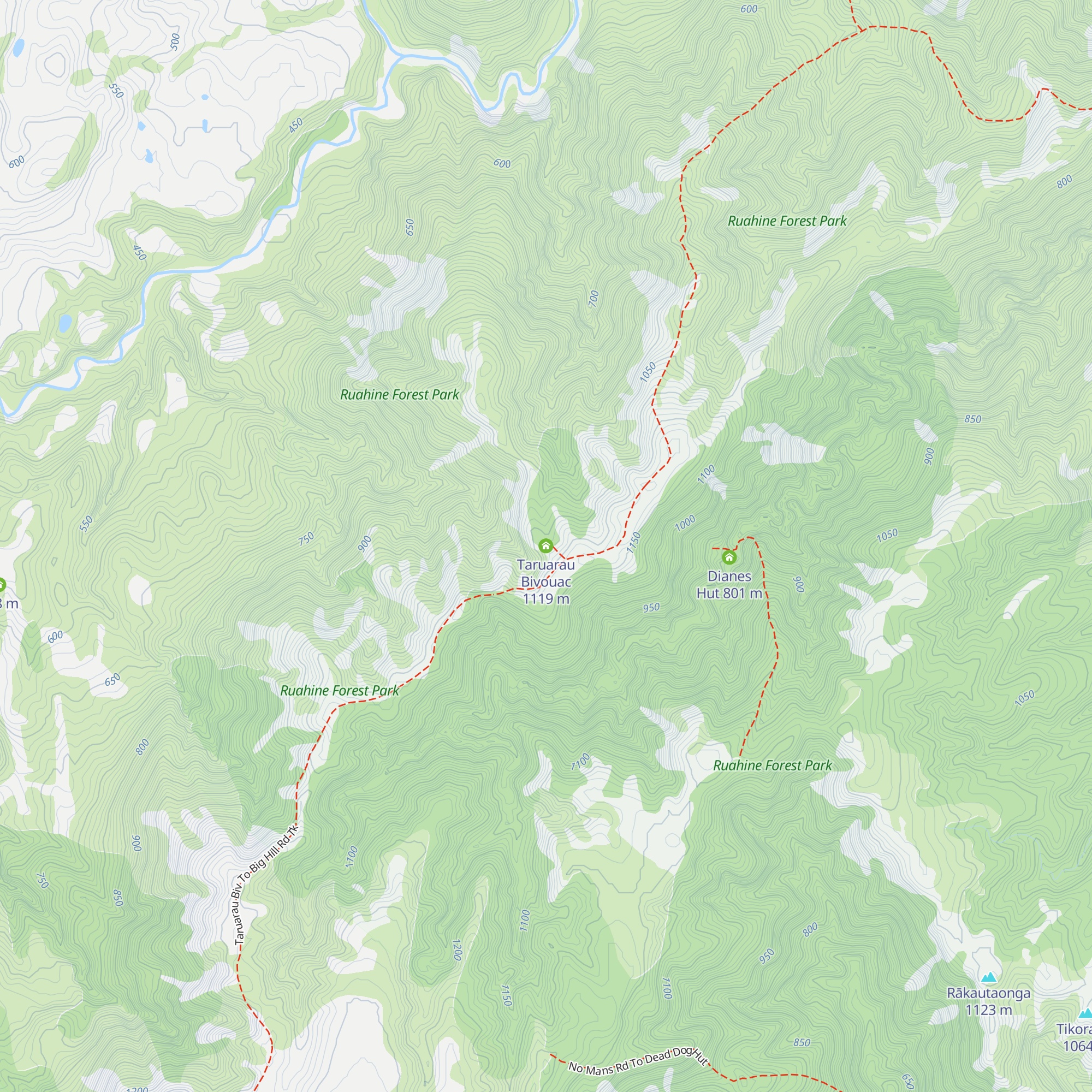 Taruarau Bivouac map