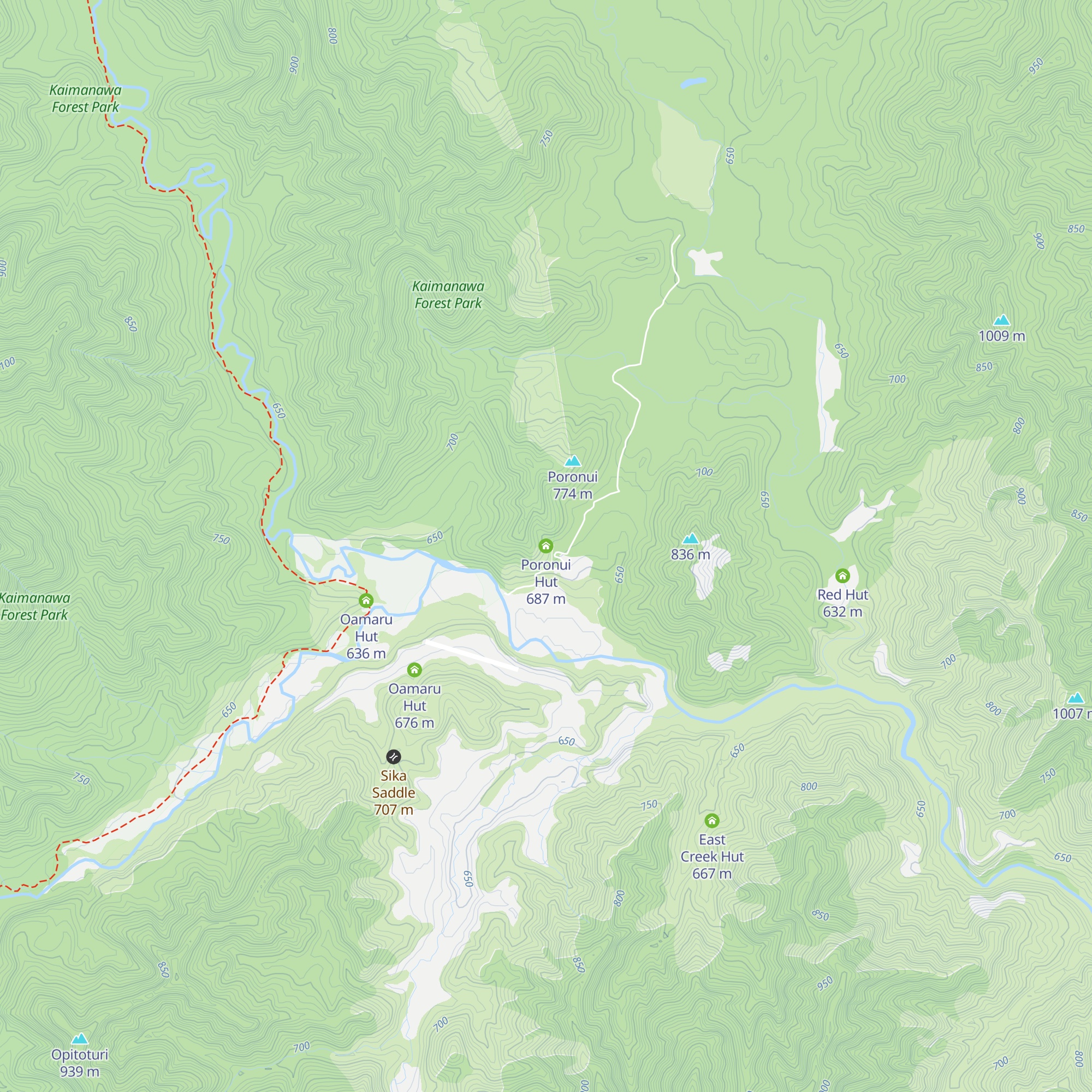 Poronui Hut map