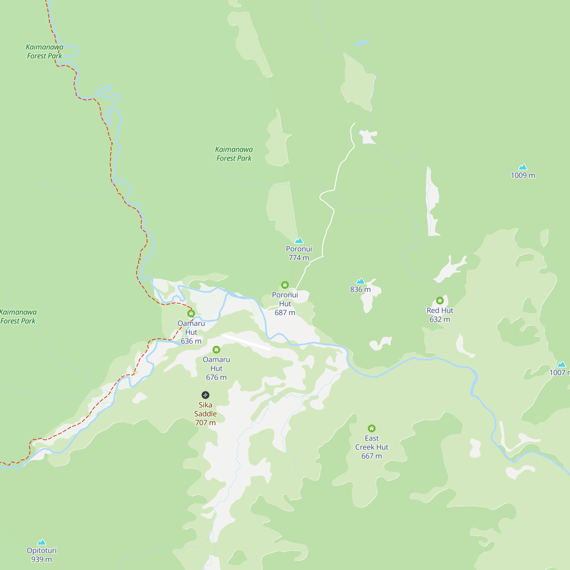 Poronui Hut map