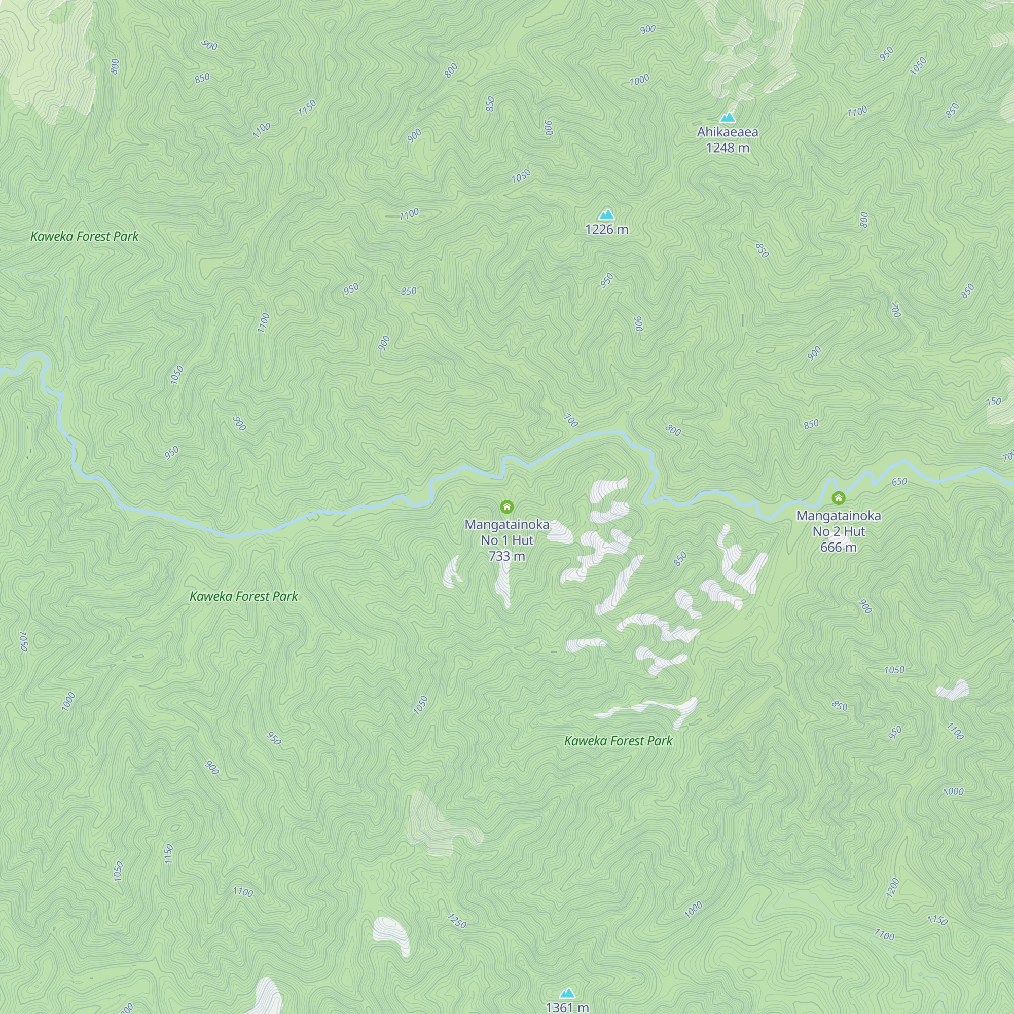 Mangatainoka No 1 Hut map