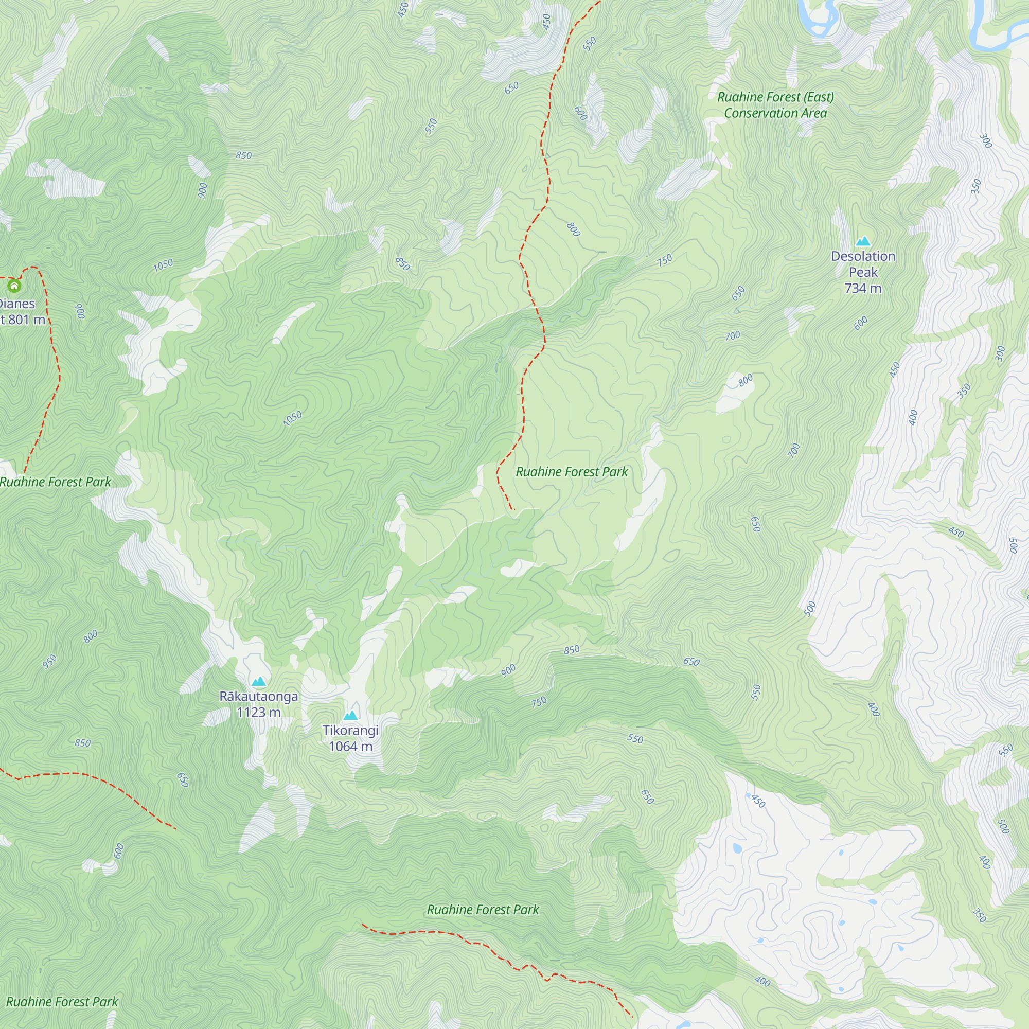 Ruahine Hut map