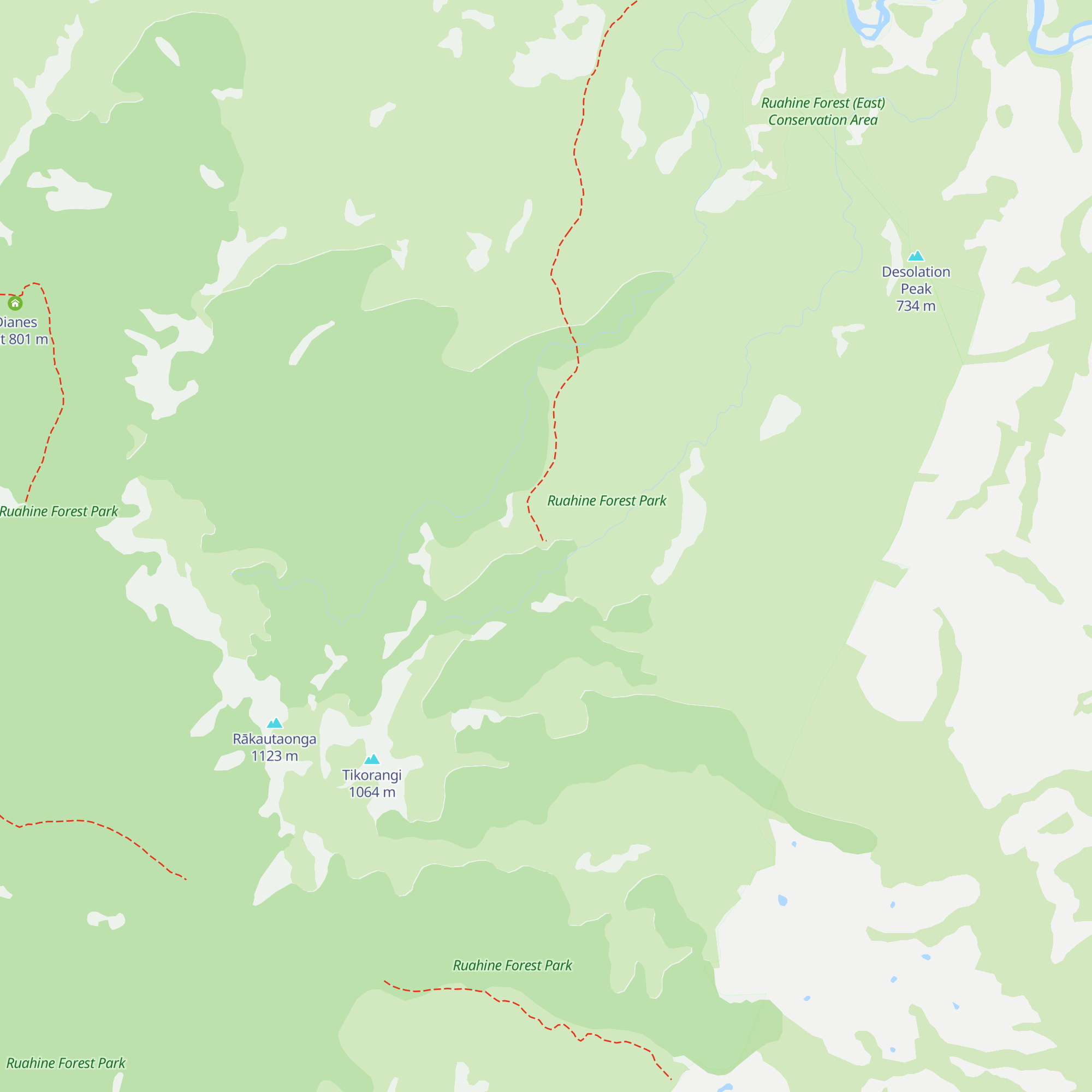 Ruahine Hut map