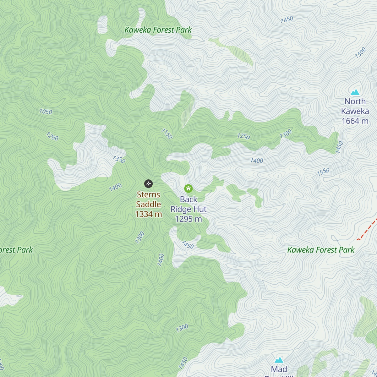 Back Ridge Hut map