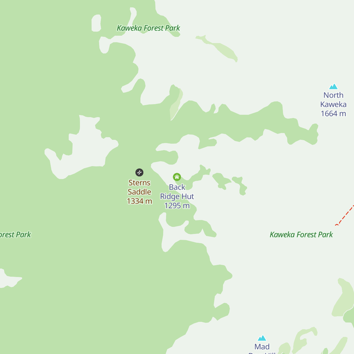 Back Ridge Hut map